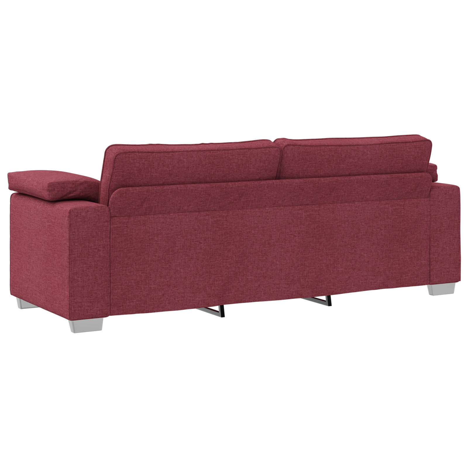 Sofa Set with Cushion 3 pcs Wine Red 219 x 77 x 82 cm Fabric - Image 9