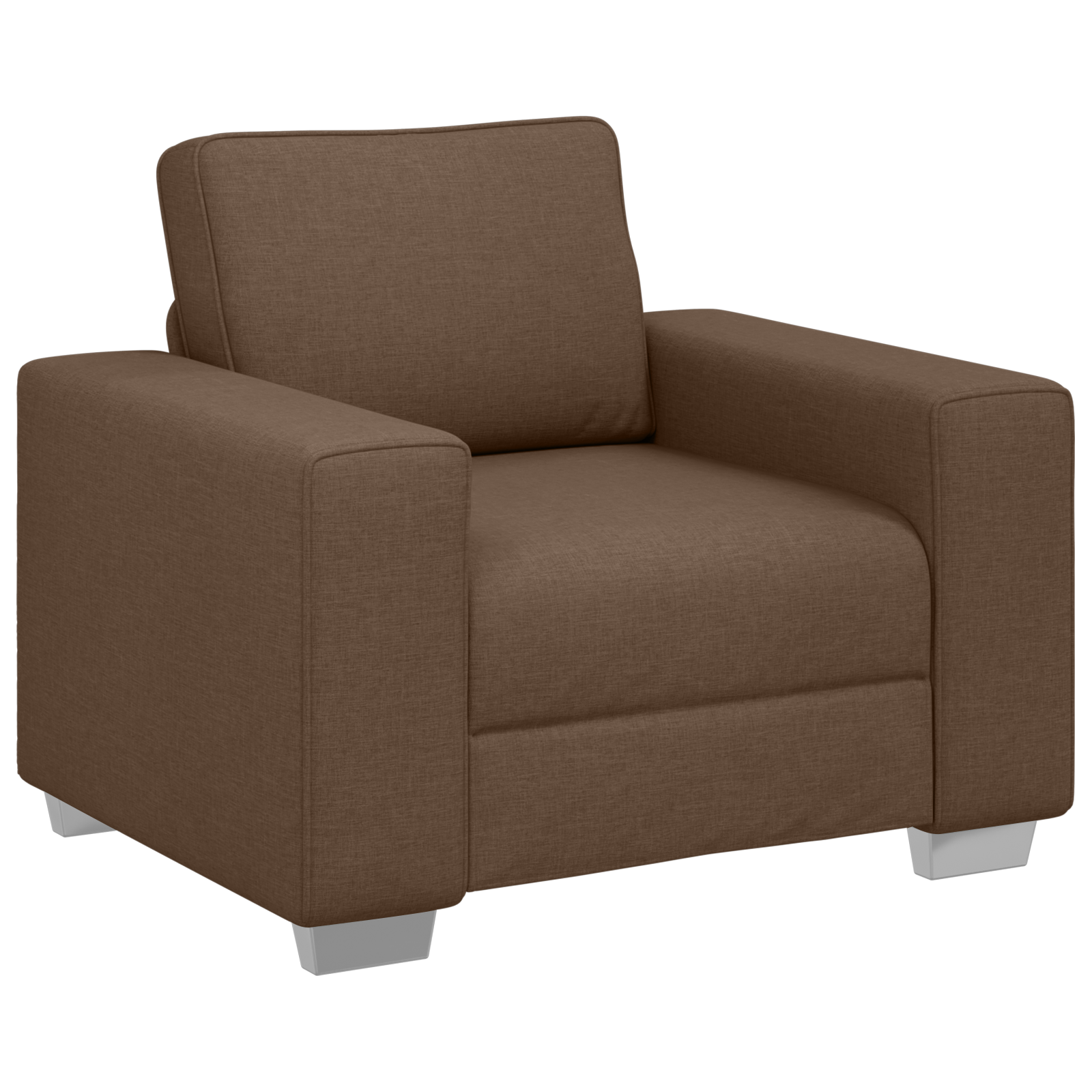 Sofa Set with Cushion 3 pcs Brown 219 x 77 x 82 cm Fabric - Image 4