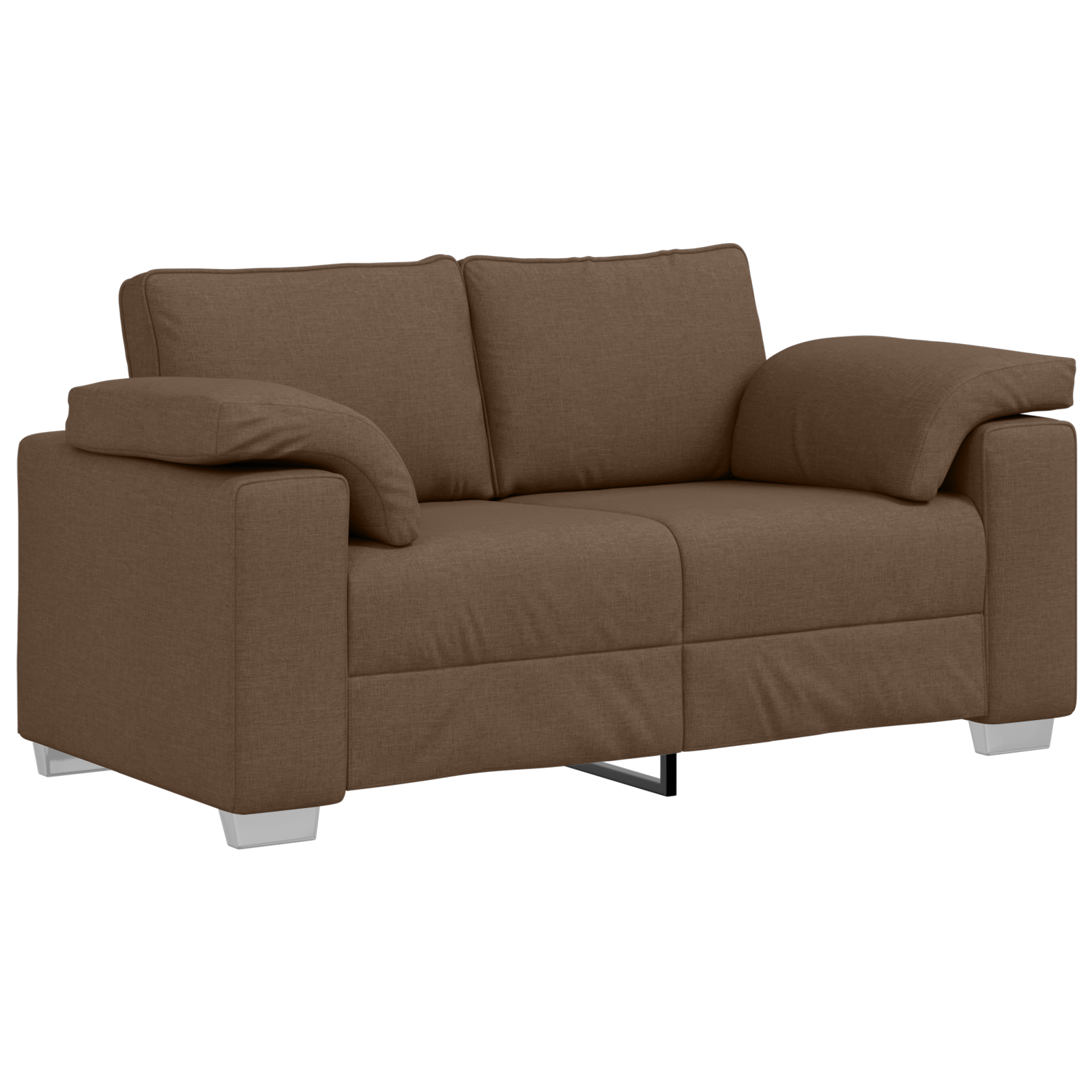 Sofa Set with Cushion 3 pcs Brown 219 x 77 x 82 cm Fabric - Image 5