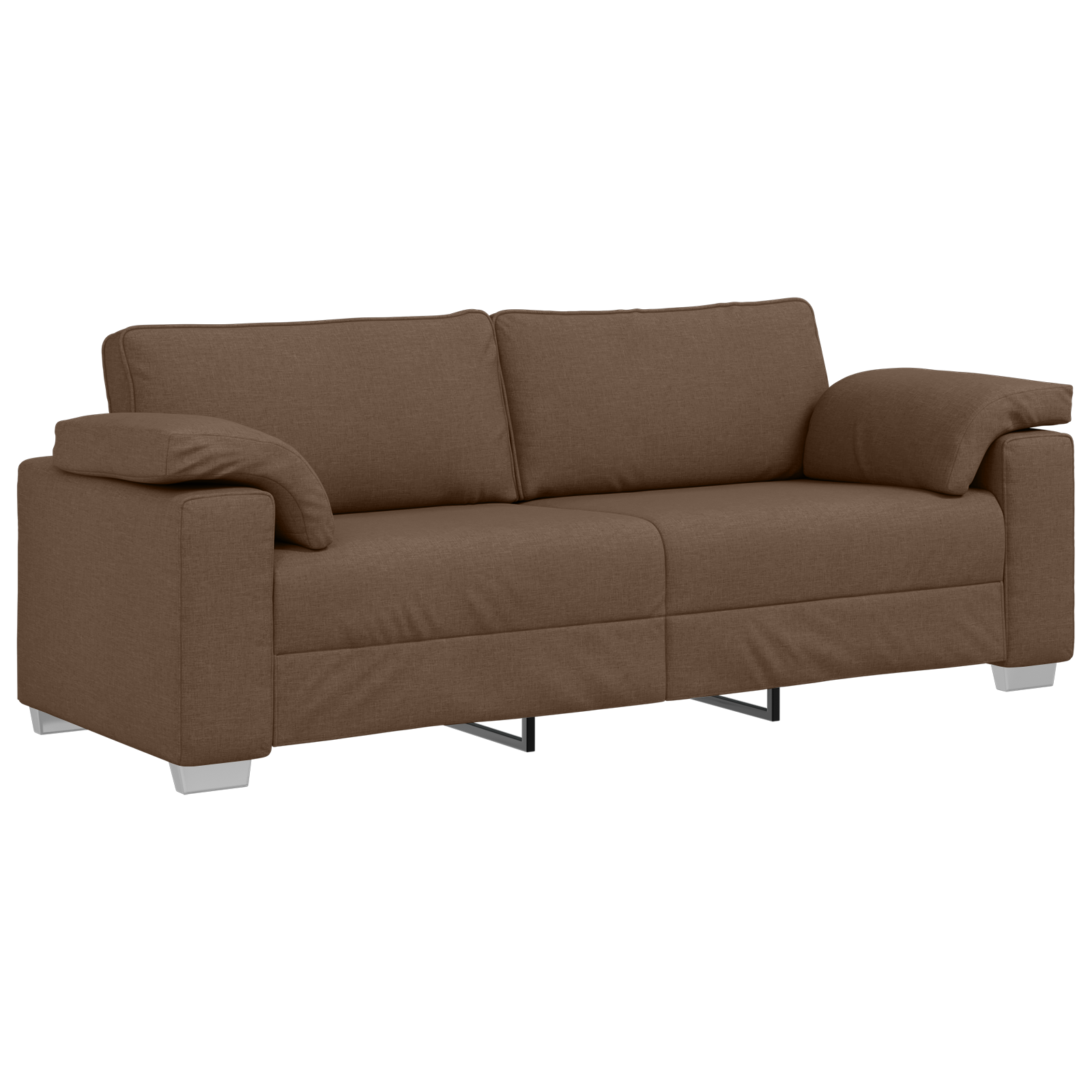 Sofa Set with Cushion 3 pcs Brown 219 x 77 x 82 cm Fabric - Image 6