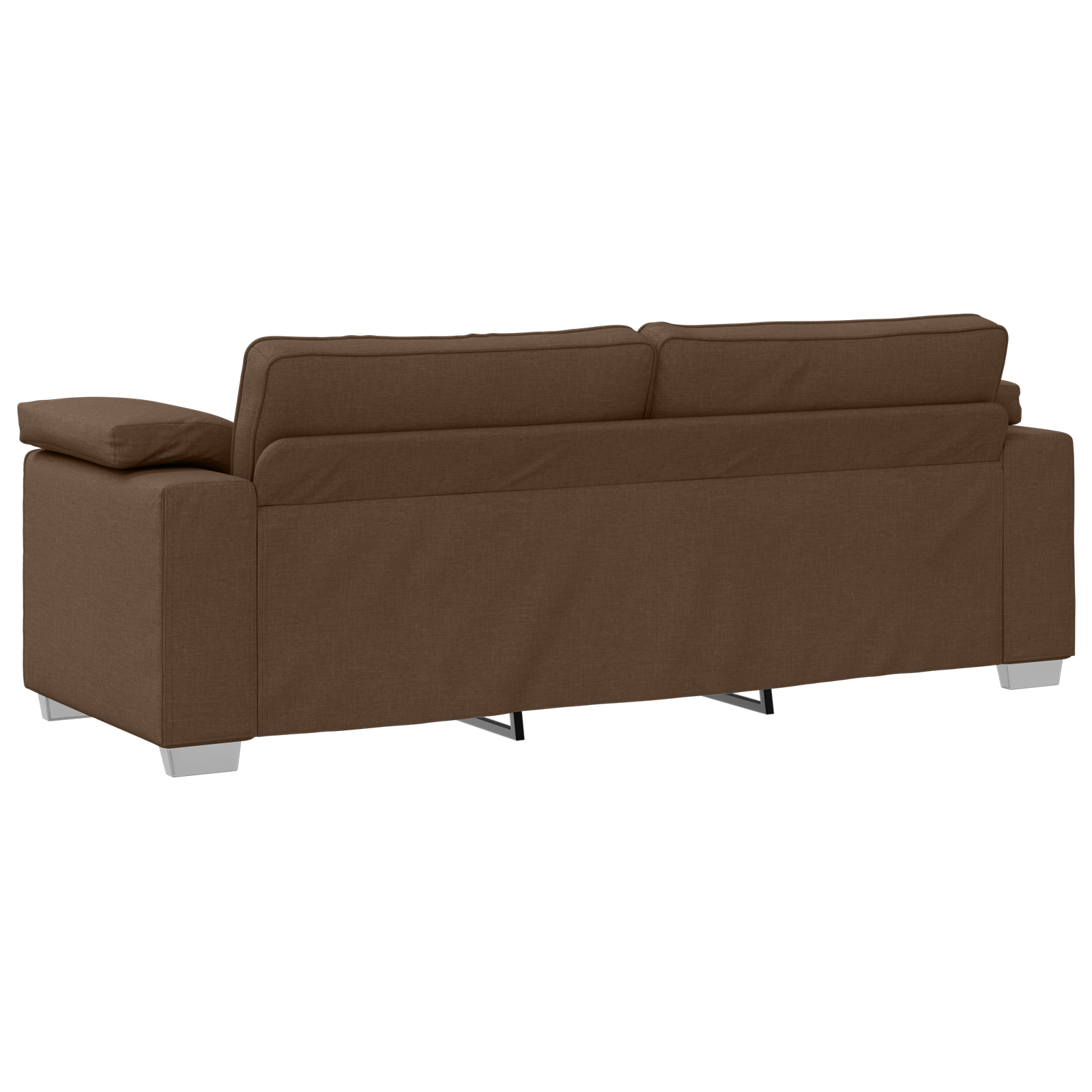 Sofa Set with Cushion 3 pcs Brown 219 x 77 x 82 cm Fabric - Image 9