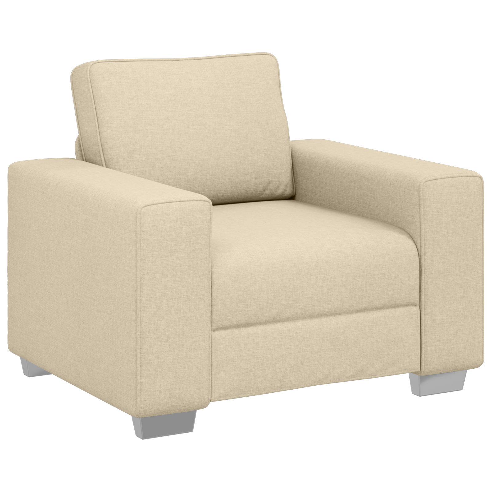 Sofa Set with Cushion 3 pcs Cream 219 x 77 x 82 cm Fabric - Image 4