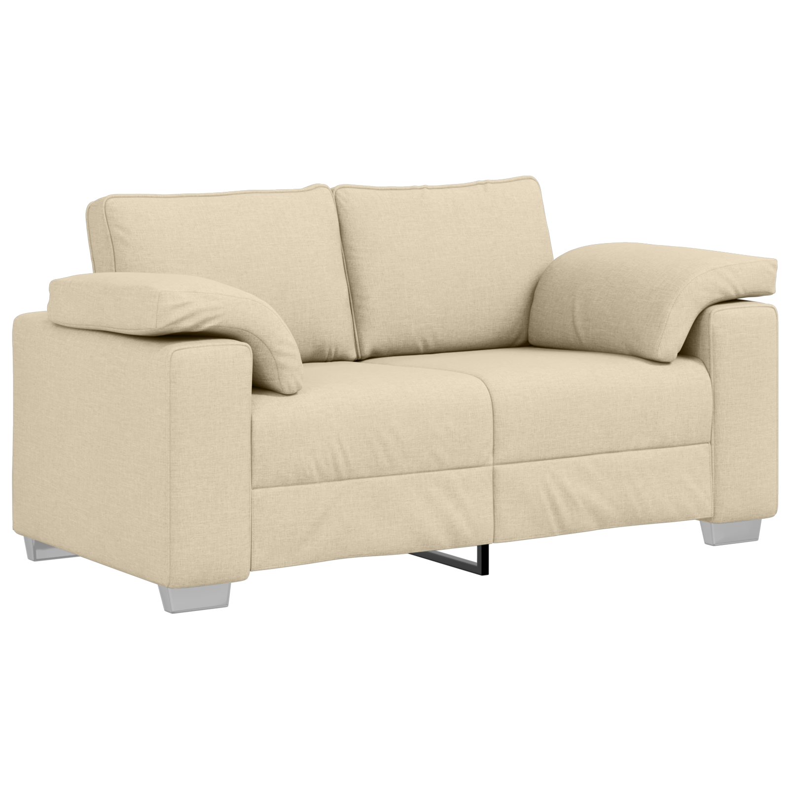 Sofa Set with Cushion 3 pcs Cream 219 x 77 x 82 cm Fabric - Image 5