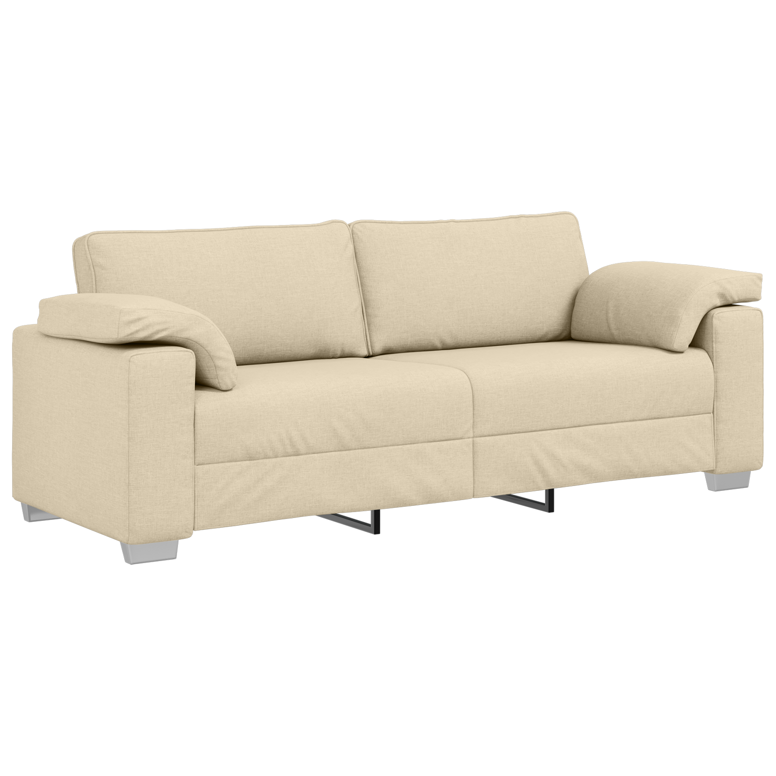 Sofa Set with Cushion 3 pcs Cream 219 x 77 x 82 cm Fabric - Image 6