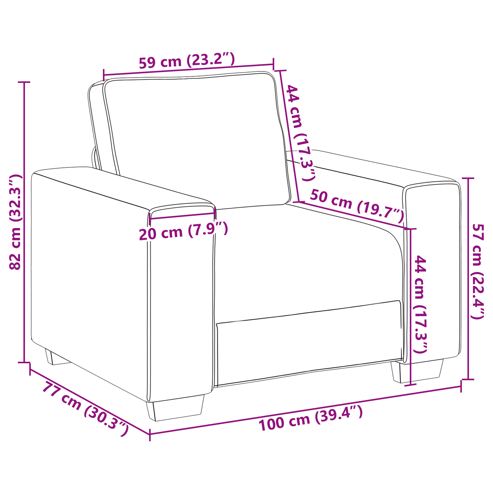 Sofa Set with Cushion 3 pcs Cream 219 x 77 x 82 cm Fabric - Image 11