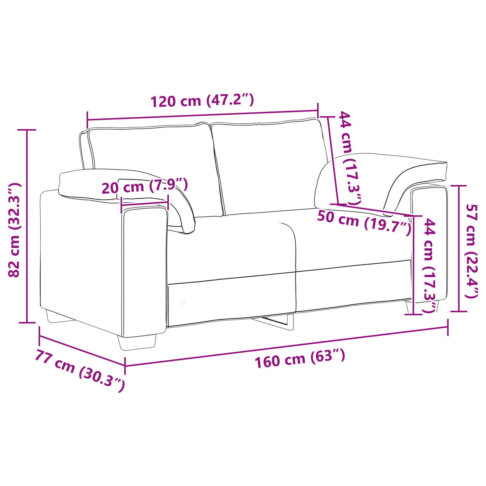 Sofa Set 2 pcs Light grey 219 x 77 x 82 cm Fabric - Image 9