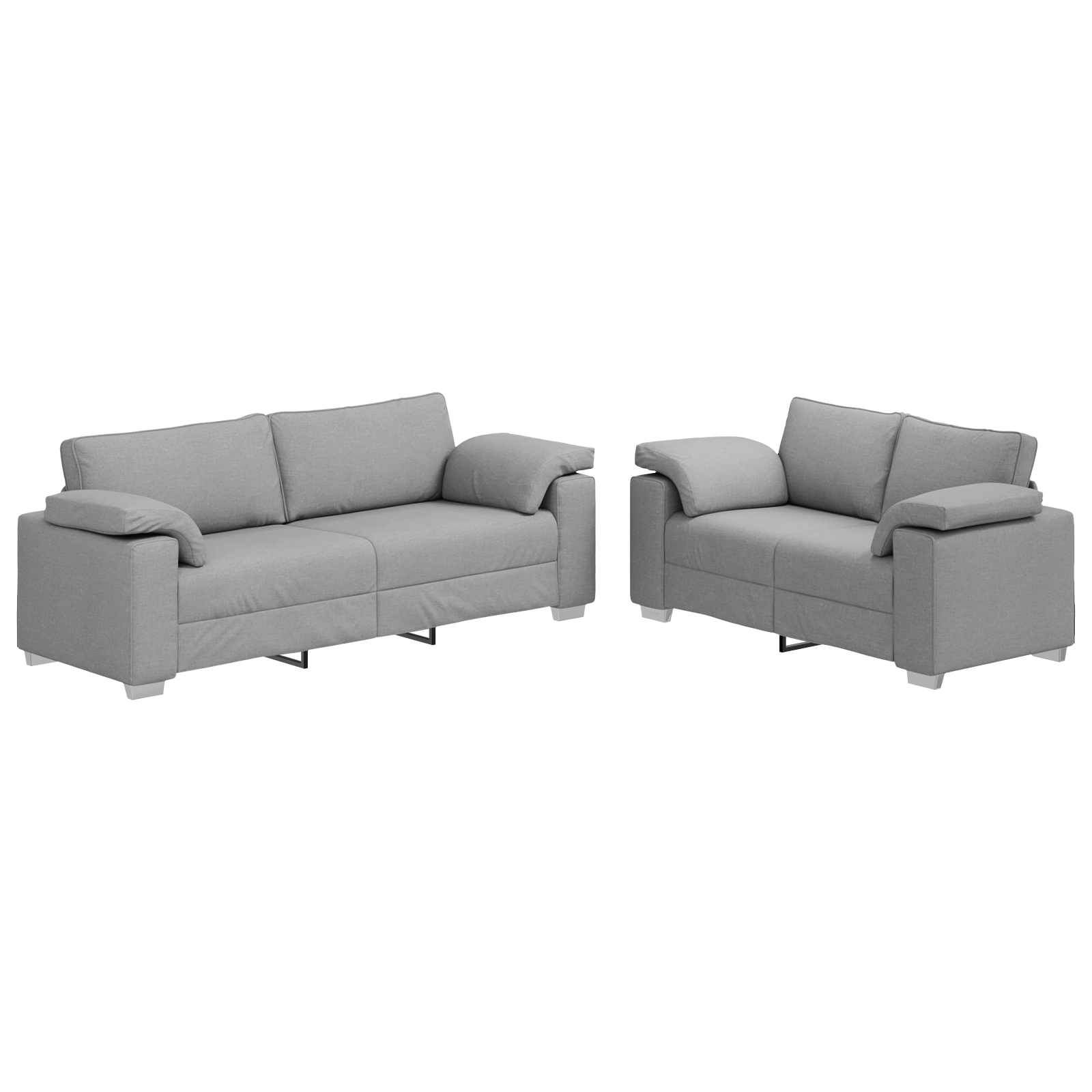 vidaXL Sofa 2 pcs Wolkengrau 219 x 80 x 82 cm Stoff – Bild 2