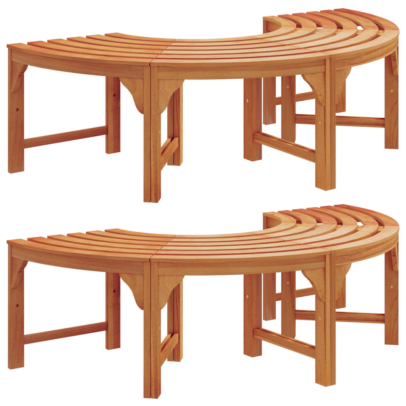 Baumbank 160 cm Massivholz Eukalyptus - gartenmoebel-baenke - Your Garden Eden