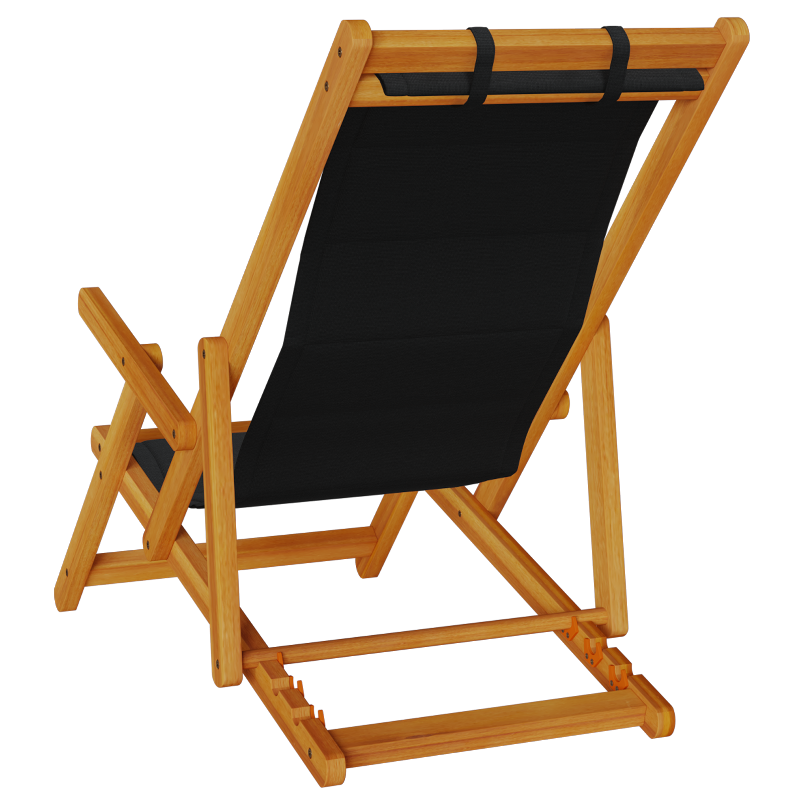 Folding Beach Chairs Set of 2 Black Textilene 61.5 x 110 x 97 cm - Image 5