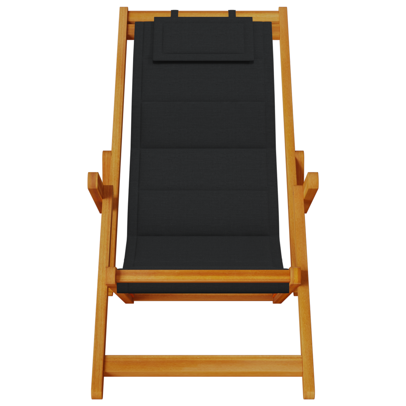 Folding Beach Chairs Set of 2 Black Textilene 61.5 x 110 x 97 cm - Image 6