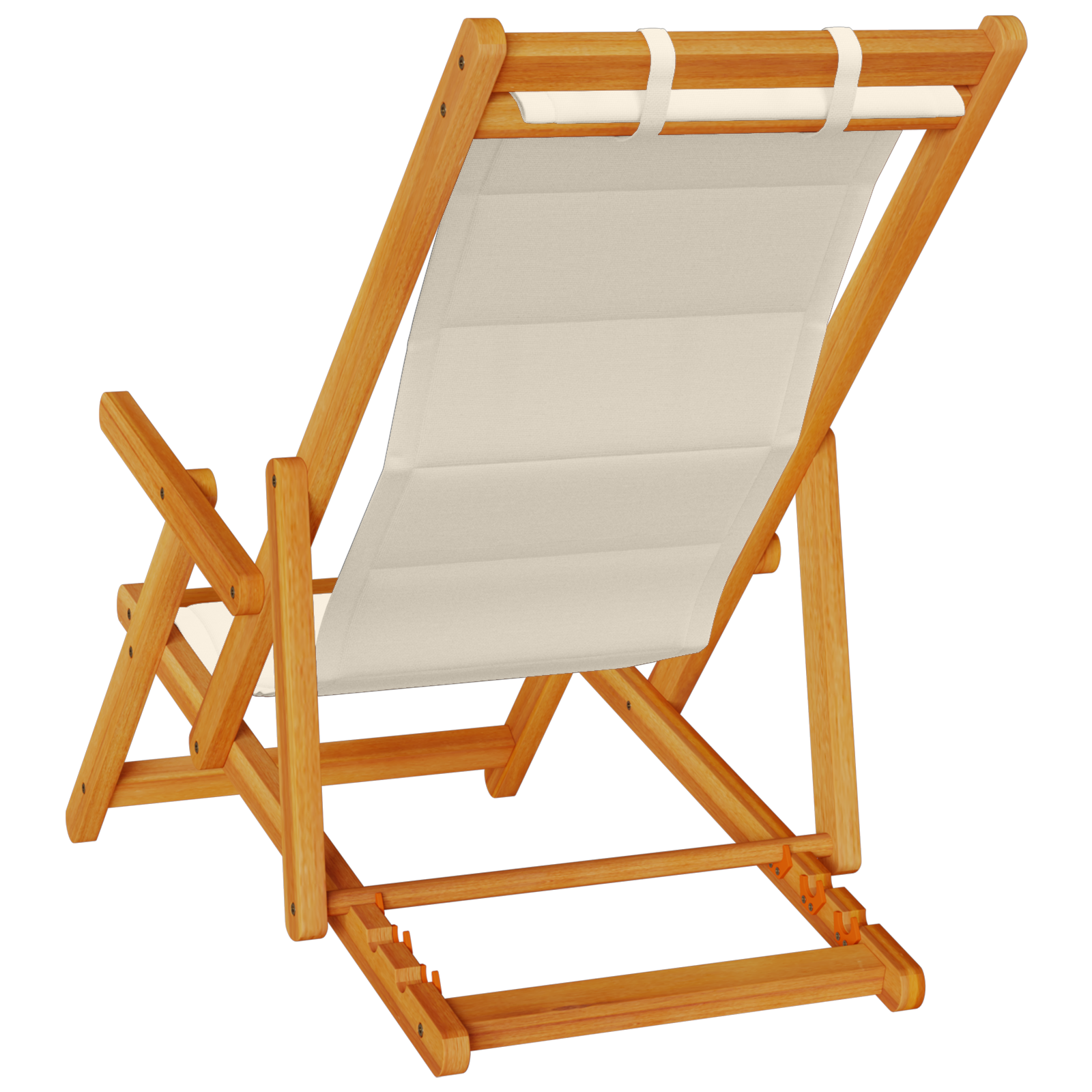 Folding Beach Chairs 2 pcs - Taupe Acacia Wood & Textilene - Image 6