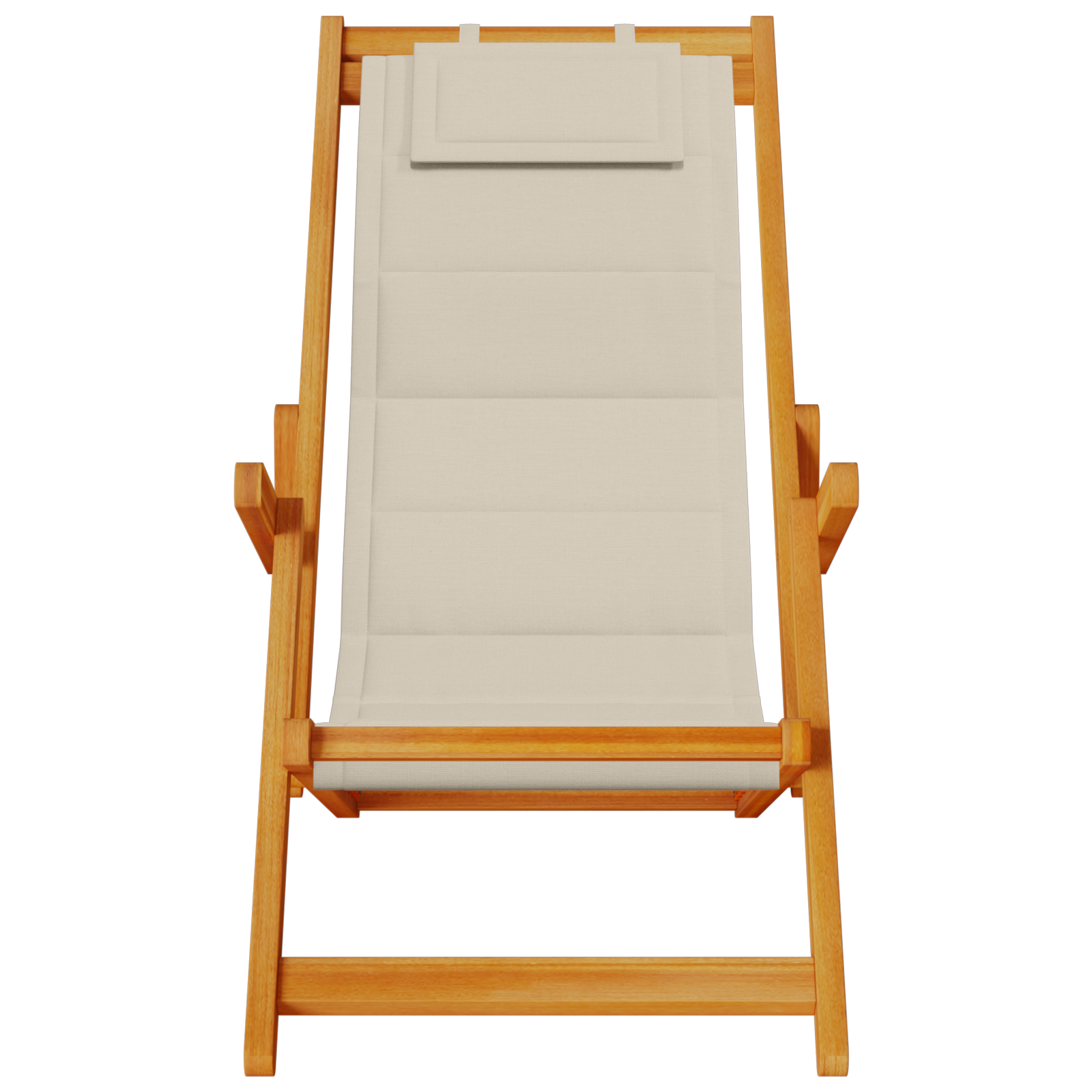 Folding Beach Chairs 2 pcs - Taupe Acacia Wood & Textilene - Image 7