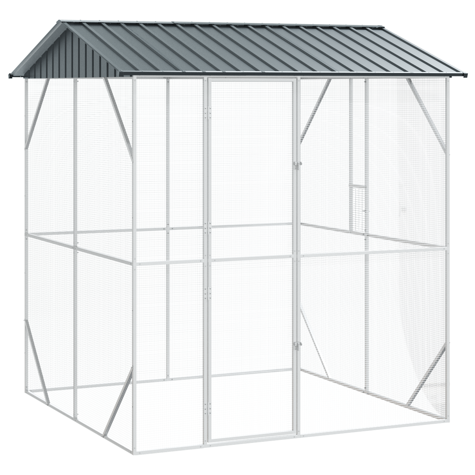 Bird Aviary Anthracite 210x227x247 cm Steel - Image 2