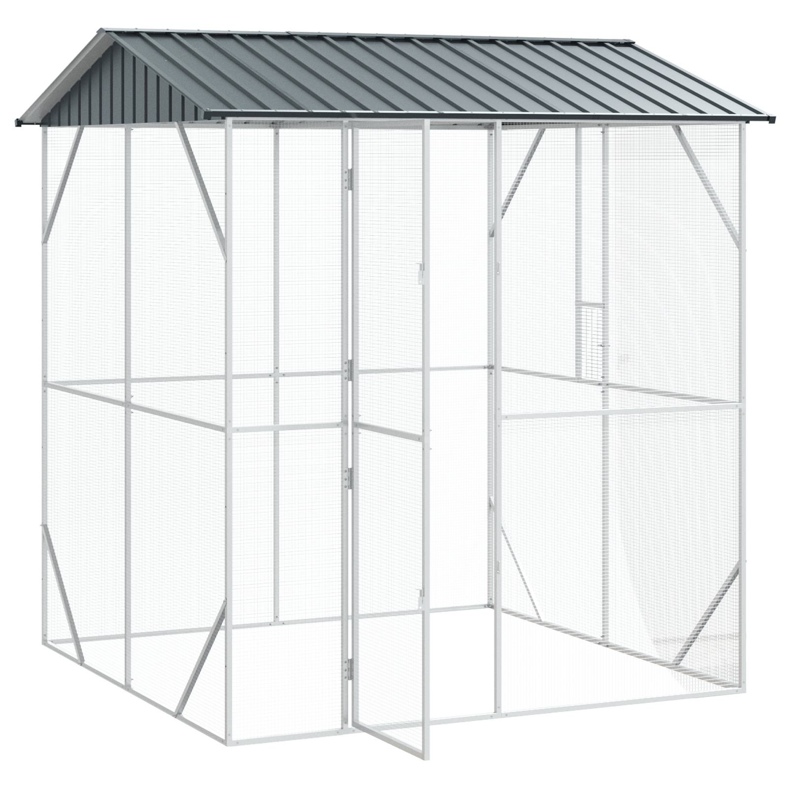 Bird Aviary Anthracite 210x227x247 cm Steel - Image 4