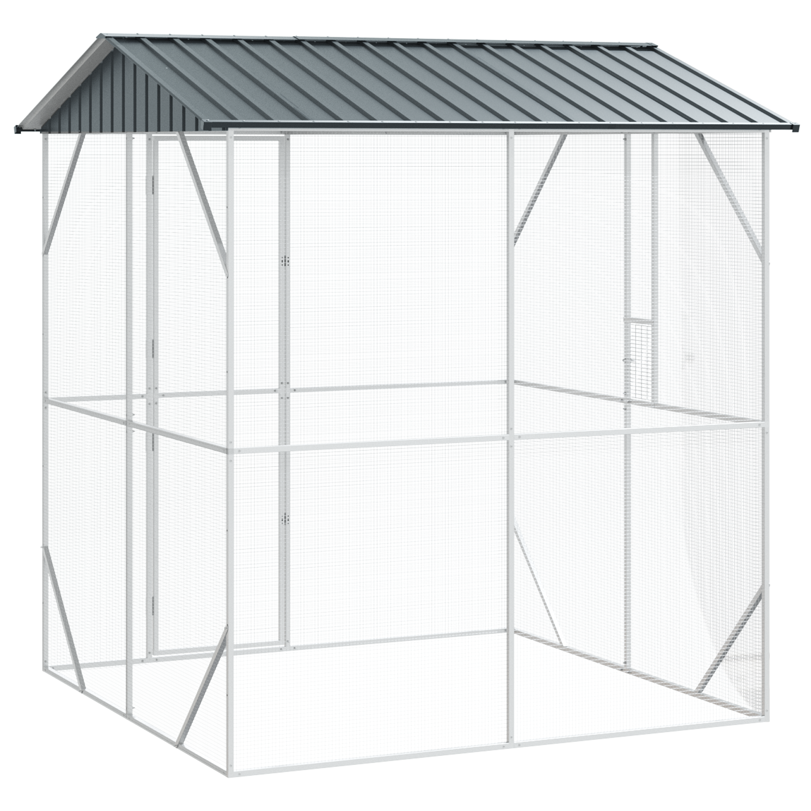 Bird Aviary Anthracite 210x227x247 cm Steel - Image 5