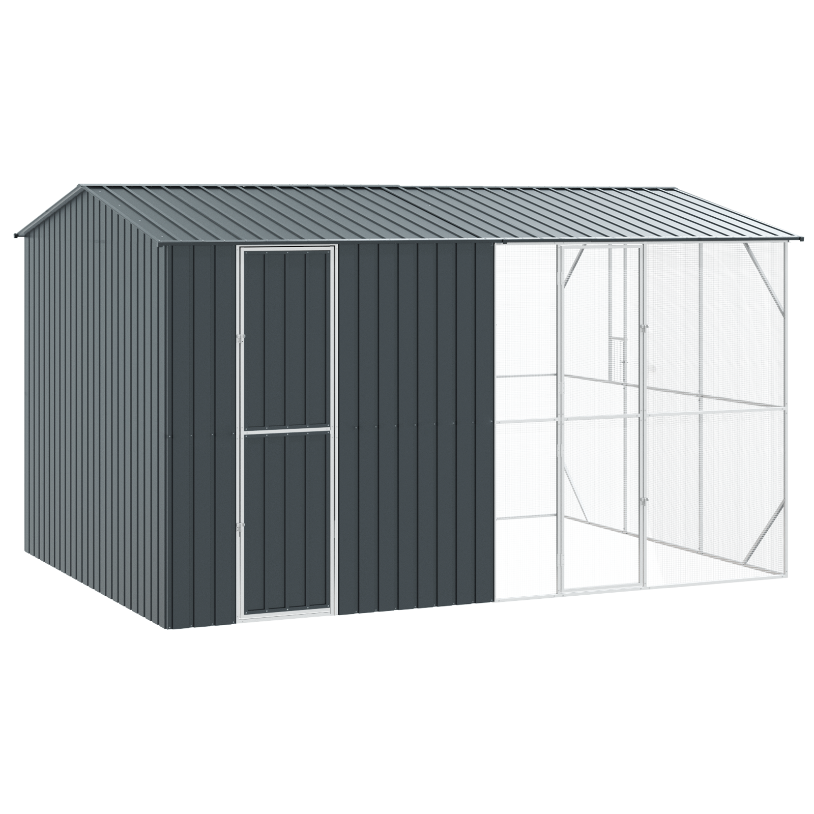 Bird Aviary with Extension - Anthracite, 310x442x247 cm, Made of Steel - Image 2