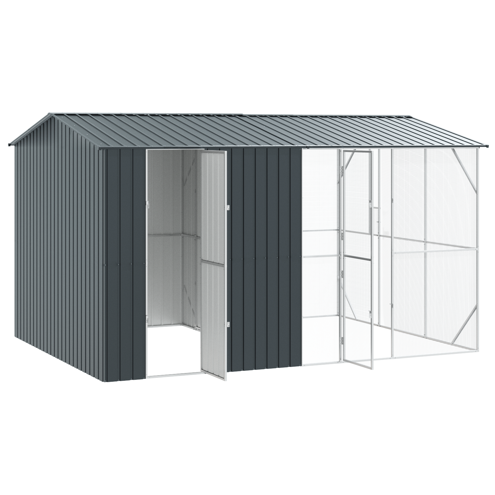 Bird Aviary with Extension - Anthracite, 310x442x247 cm, Made of Steel - Image 4