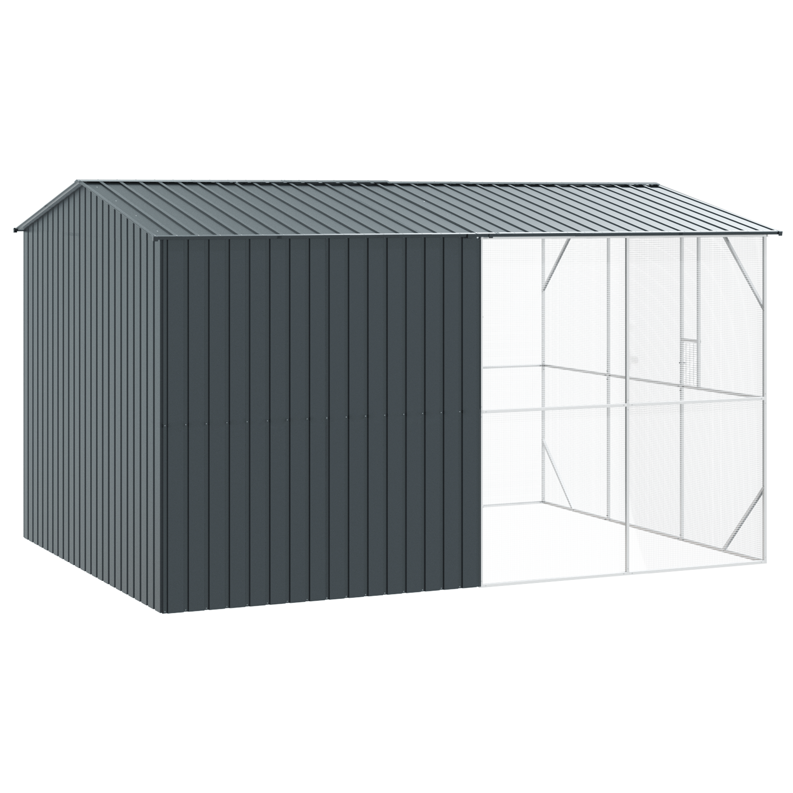 Bird Aviary with Extension - Anthracite, 310x442x247 cm, Made of Steel - Image 5