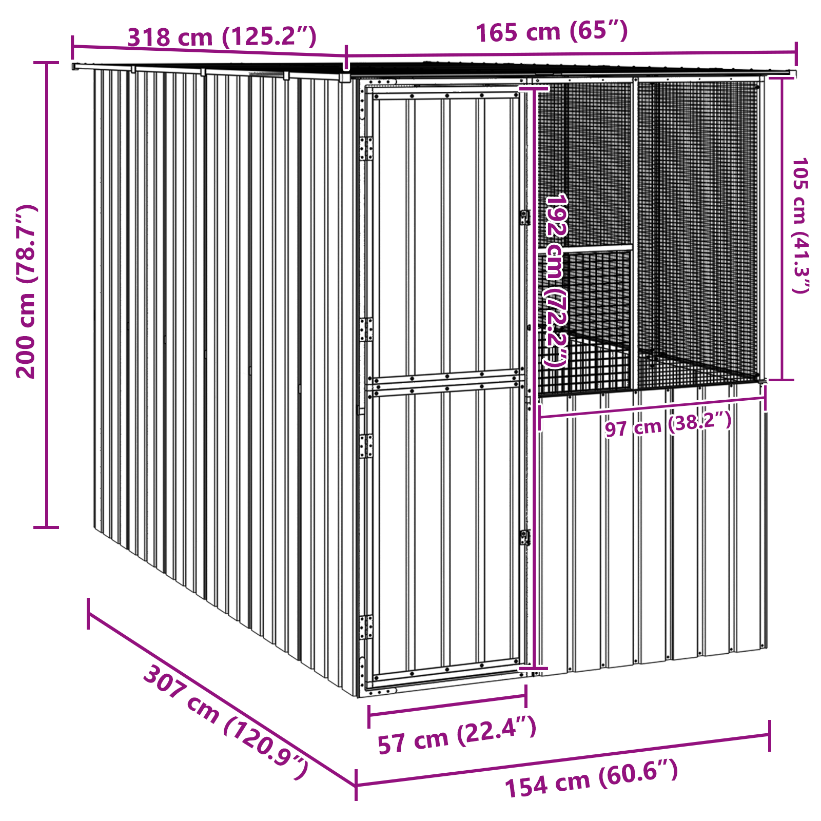 Bird Cage Anthracite215x78x200 cm Galvanised Steel - Image 10