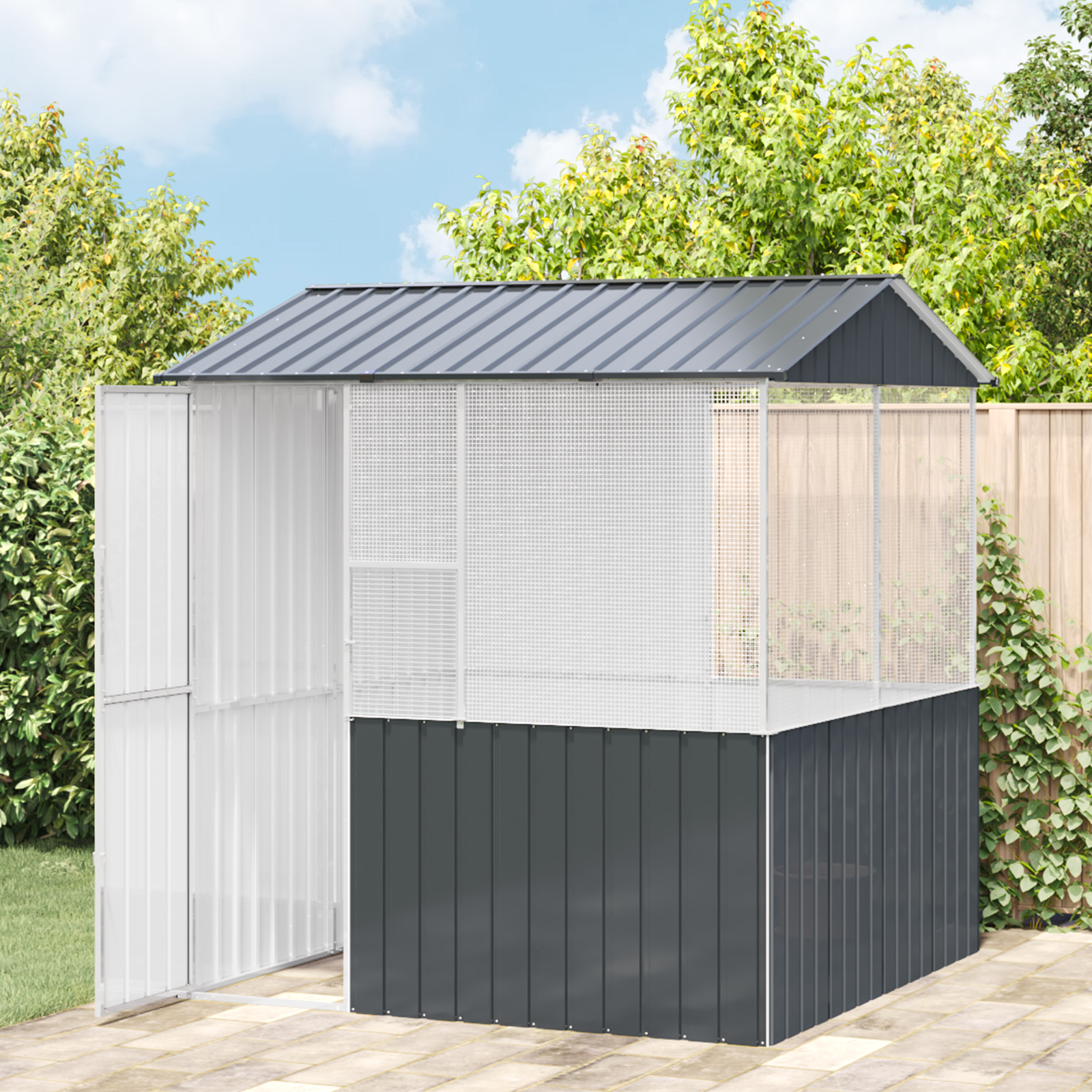 Bird Cage Anthracite215x78x200 cm Galvanised Steel - Image 3