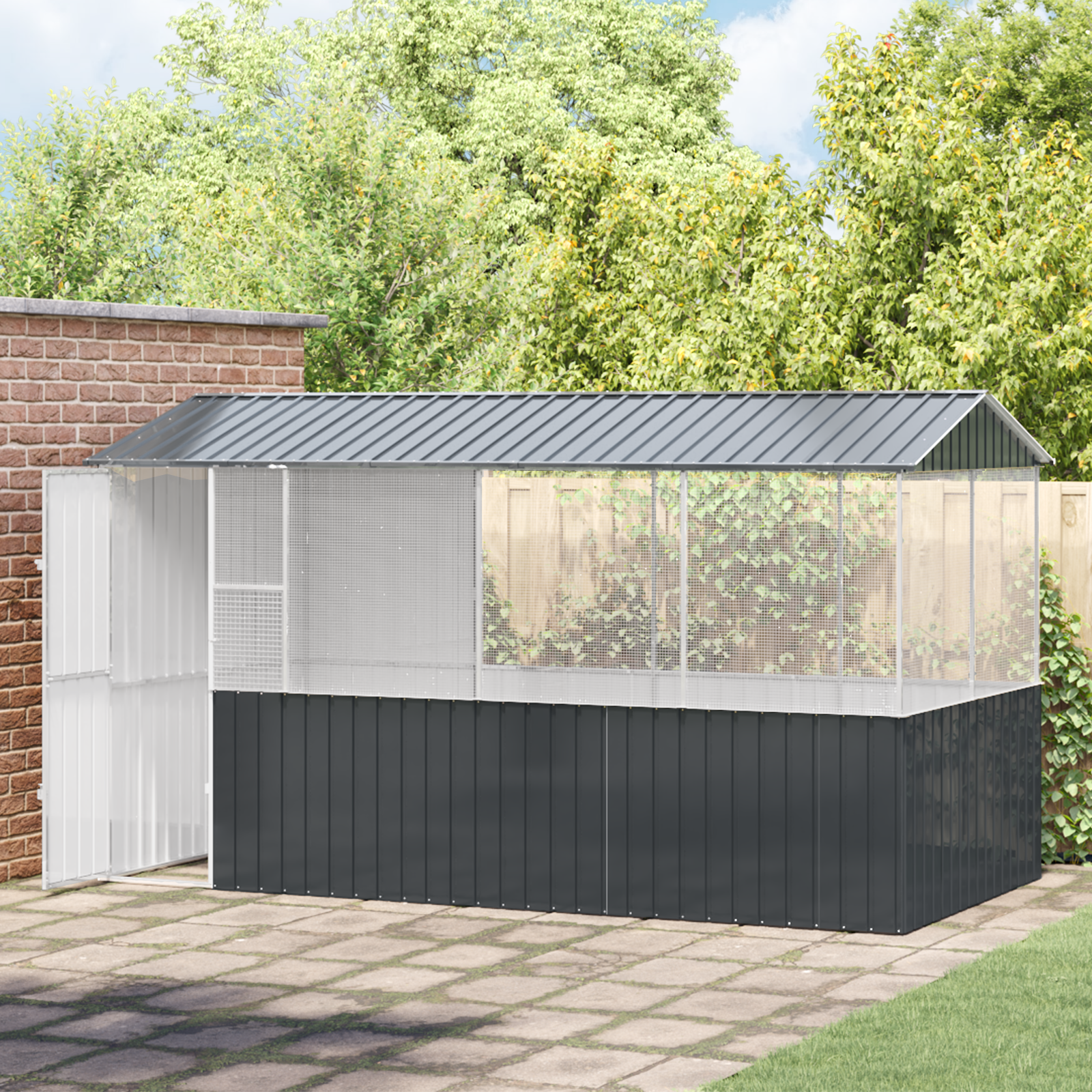 Bird Cage Anthracite215x78x200 cm Galvanised Steel - Image 3