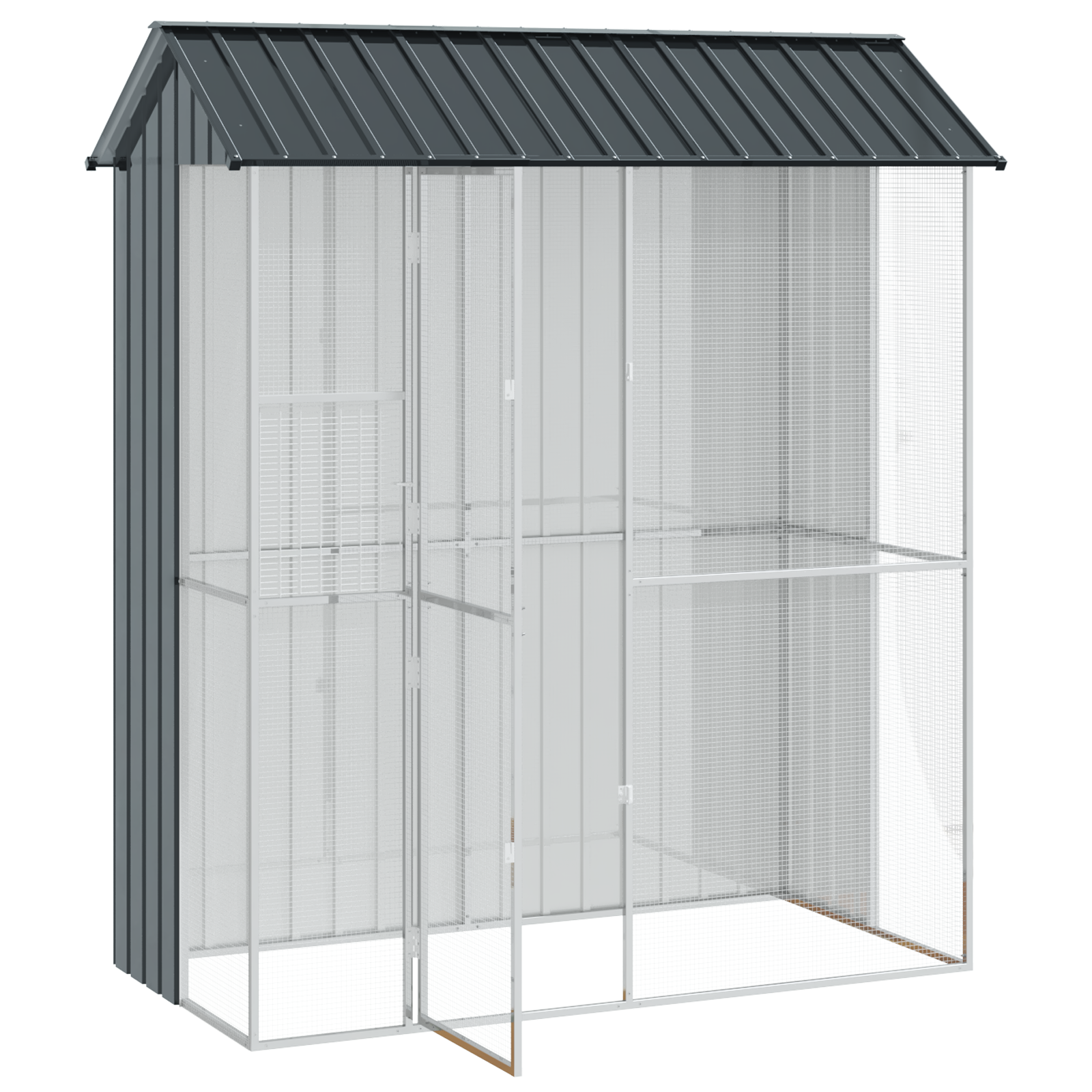 Bird Aviary Anthracite 215x110x247 cm Steel - Image 4
