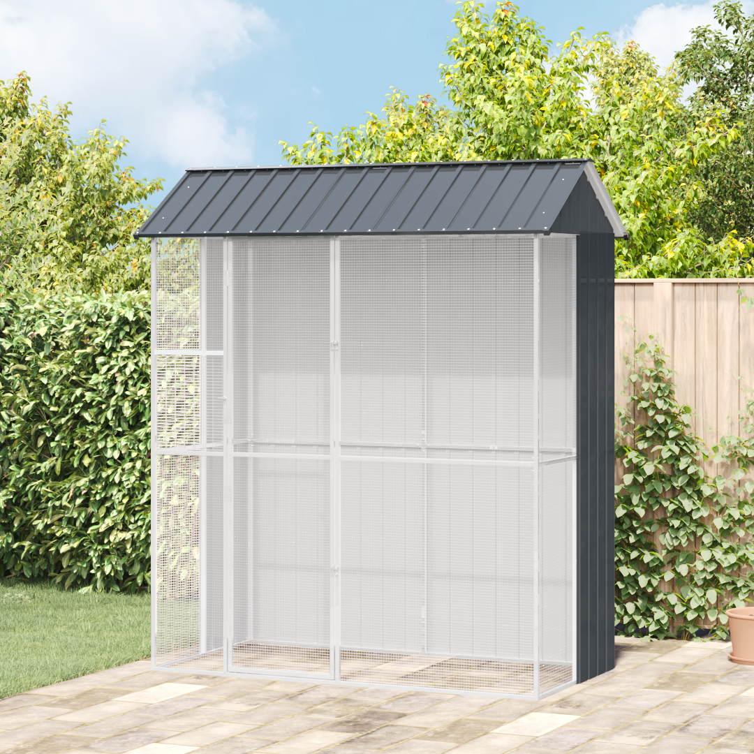 Bird Aviary Anthracite 215x110x247 cm Steel