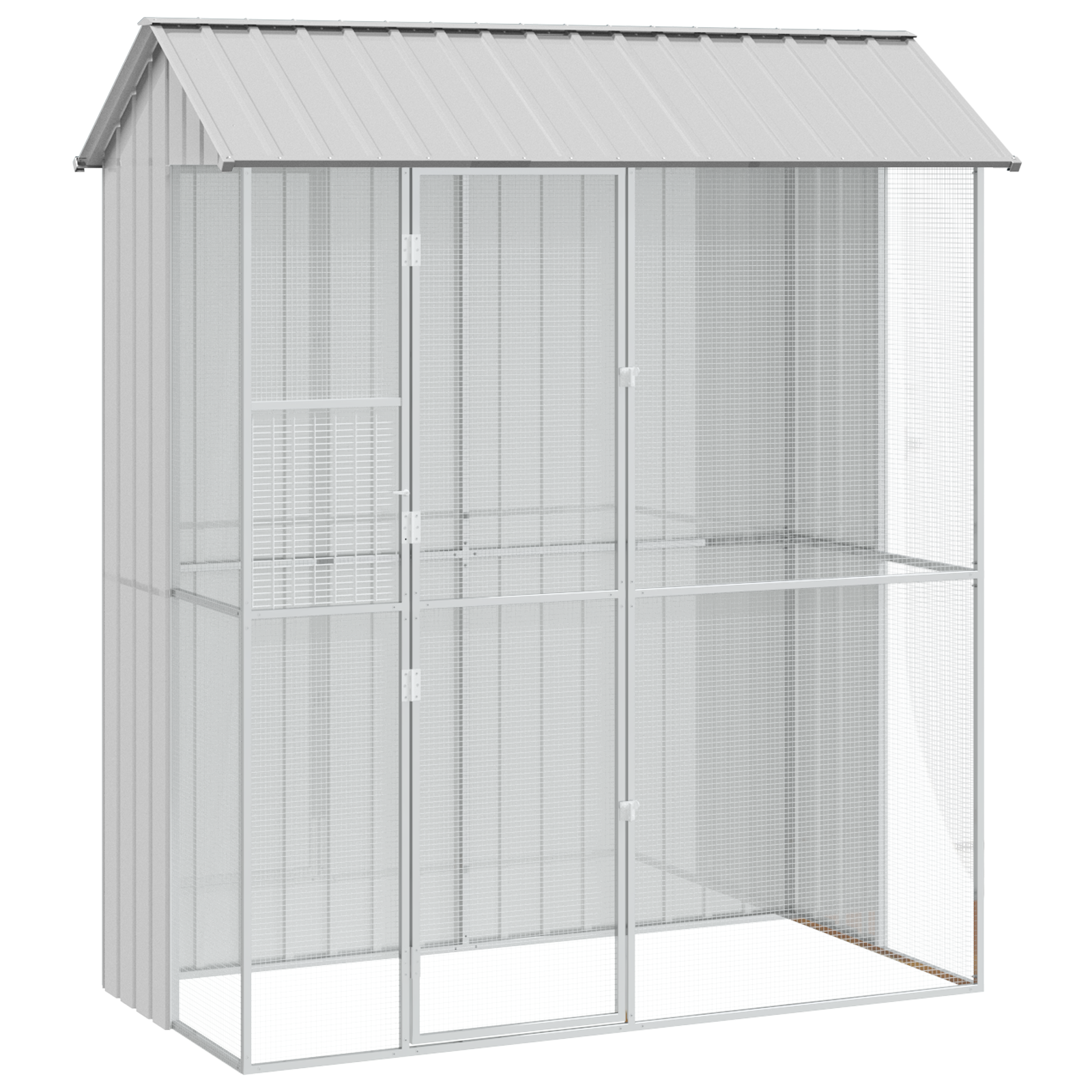 Bird Aviary Grey 215x110x247 cm Steel - Image 2