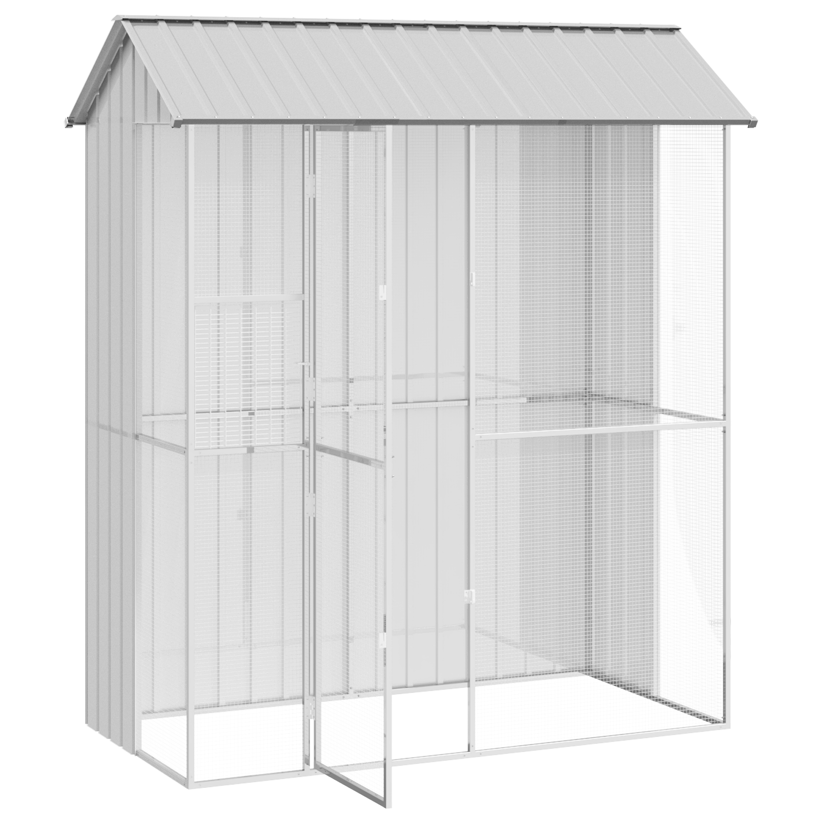 Bird Aviary Grey 215x110x247 cm Steel - Image 4