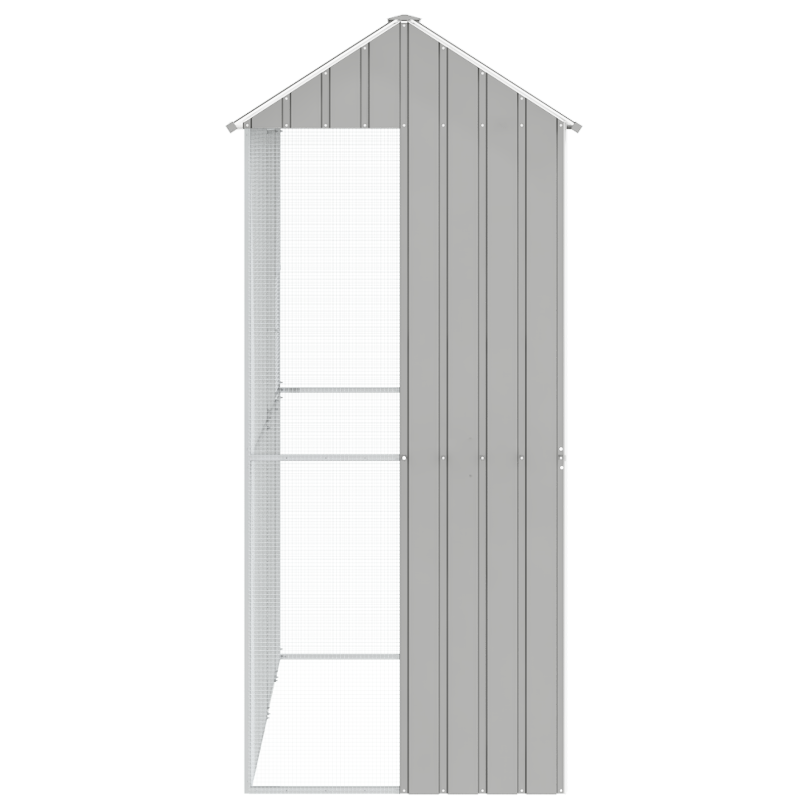 Bird Aviary Grey 215x110x247 cm Steel - Image 7