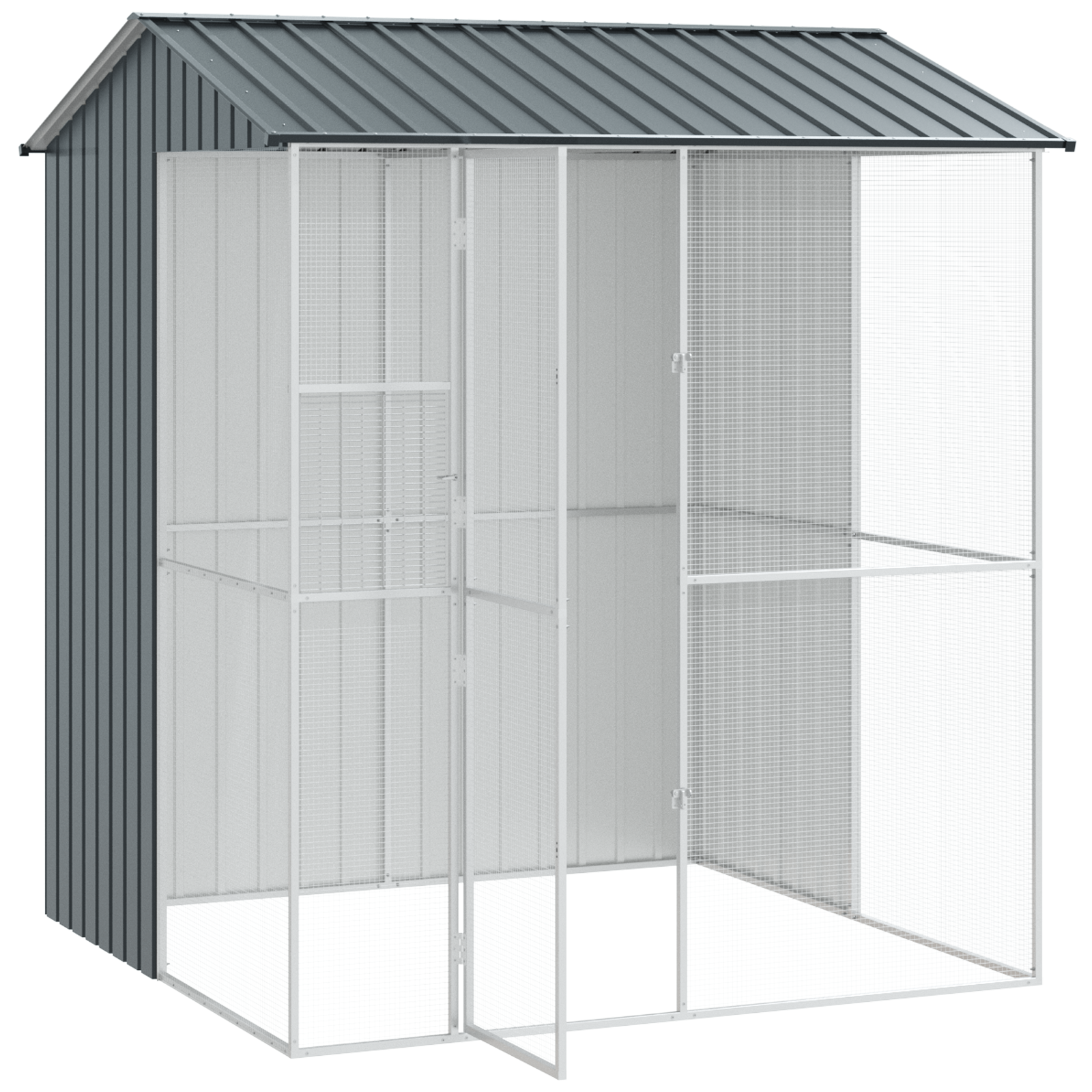 Bird Aviary Anthracite 215x210x247 cm Steel - Image 4