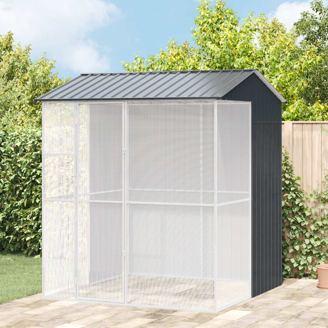 Bird Aviary Anthracite 215x210x247 cm Steel