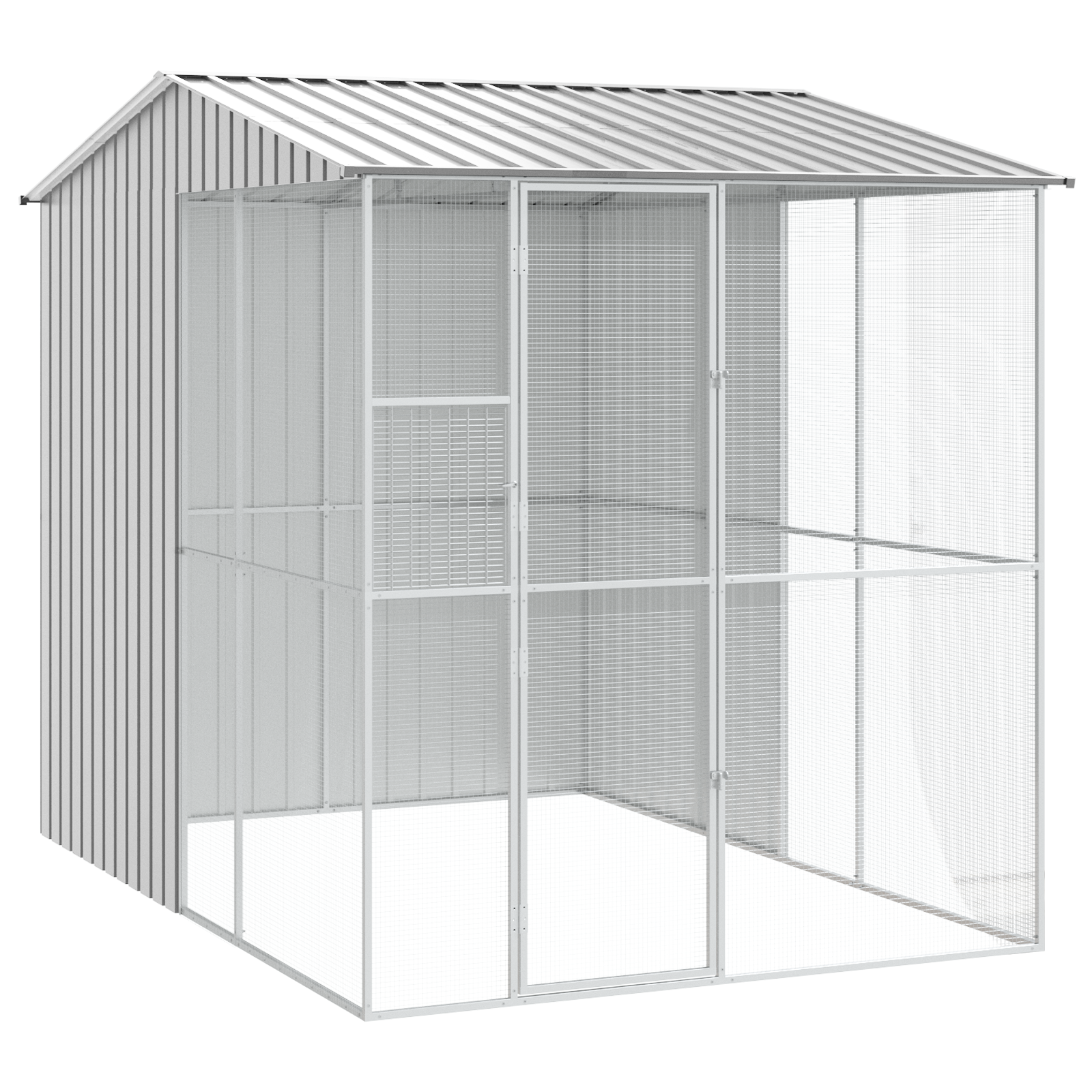 Bird Aviary Grey 215x310x247 cm Steel - Image 2