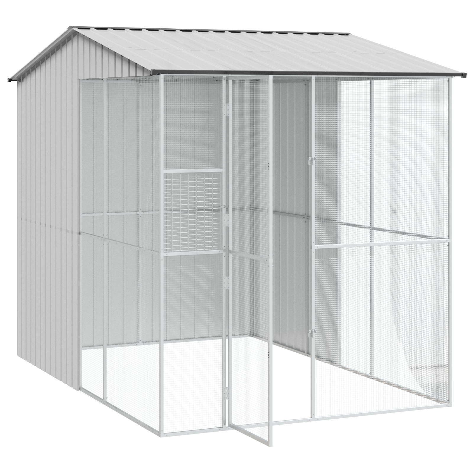 Bird Aviary Grey 215x310x247 cm Steel - Image 4