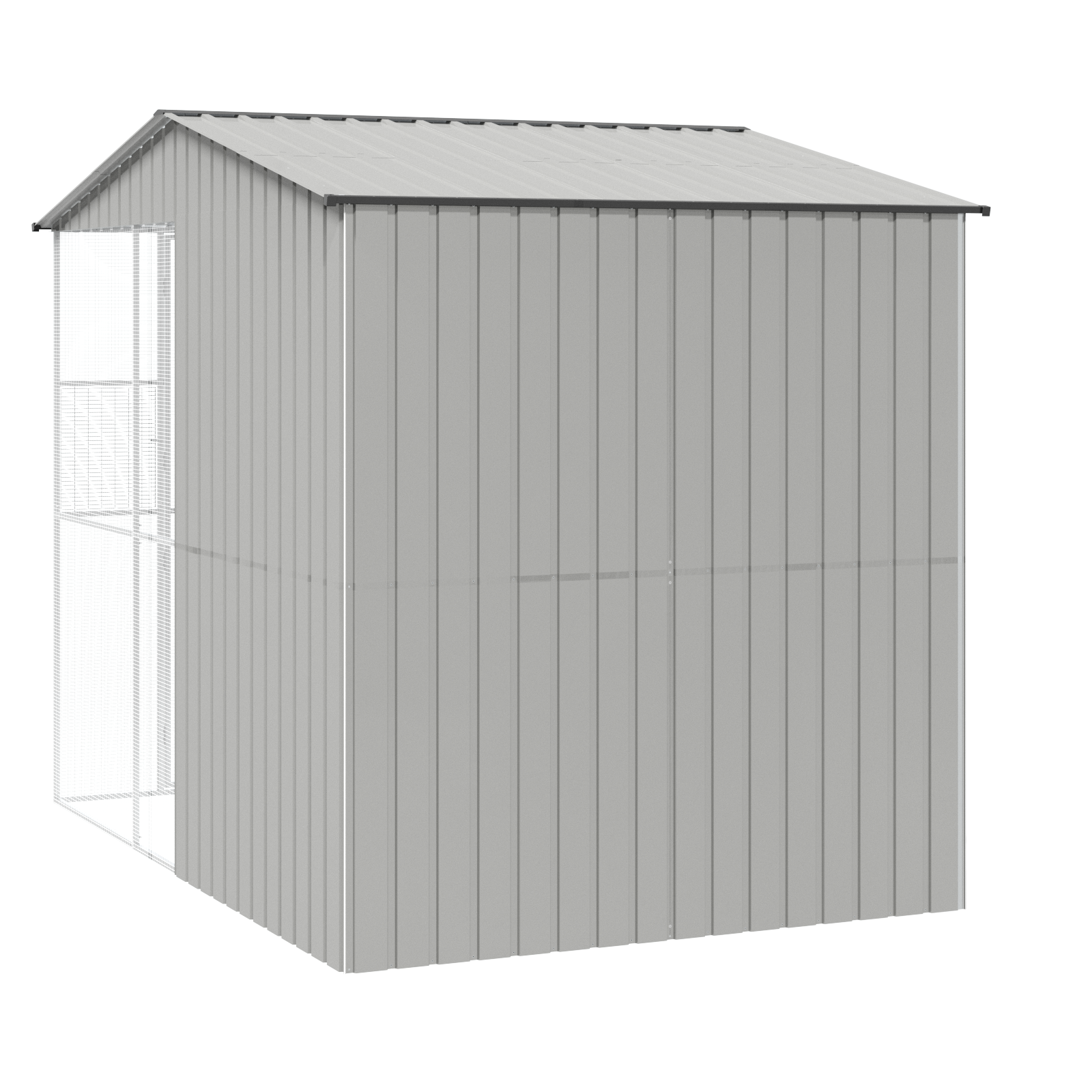 Bird Aviary Grey 215x310x247 cm Steel - Image 7