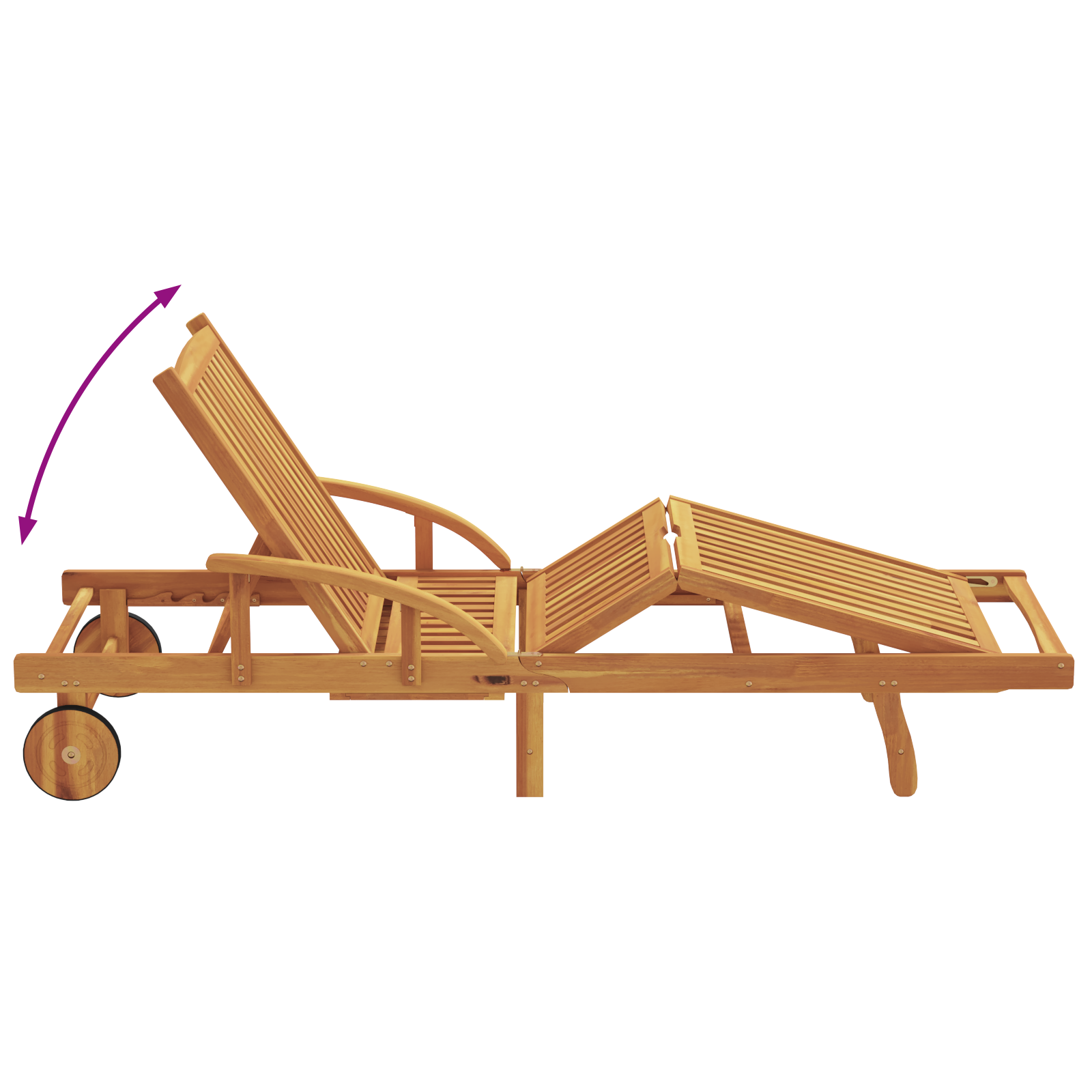 Sun Loungers 2 pcs with Cushions and Wheels Taupe Solid Wood Acacia - Image 7