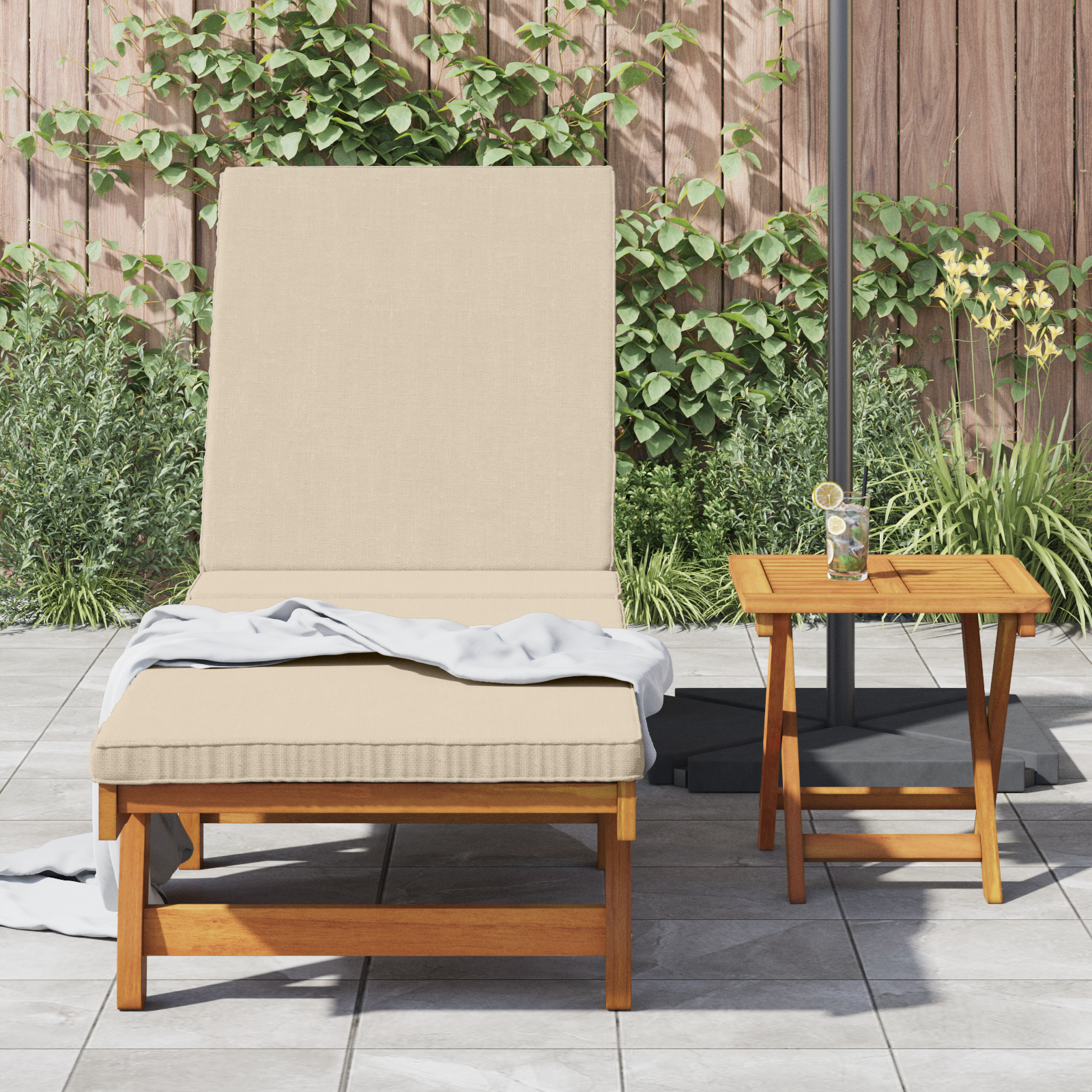 Rullende solstol med bord og pude lavet af massivt akacietræ 3 image product%2F3325202%2FP Mood 3325202 Mood Image%20%282%29 02