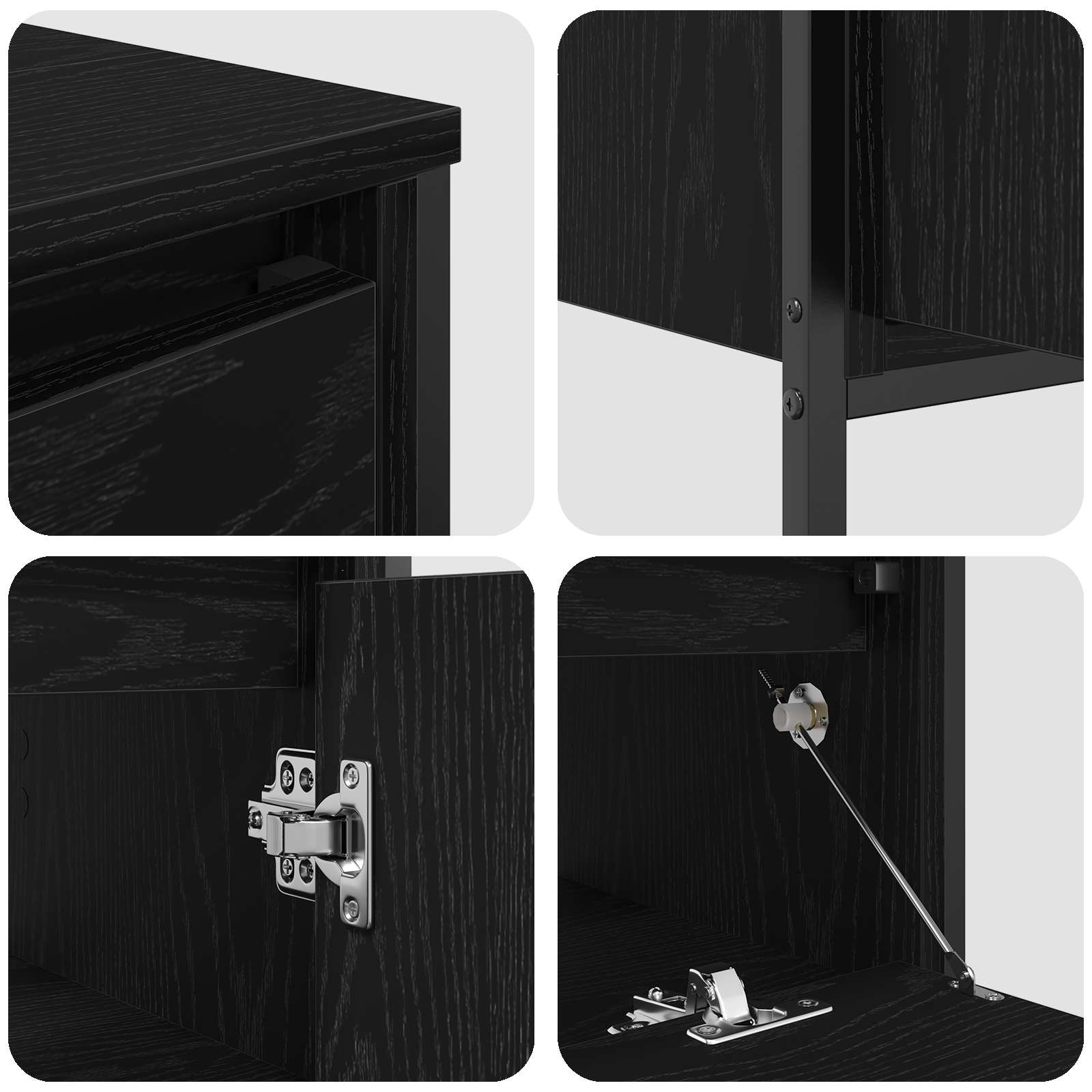 3 Piece Bathroom Furniture Set Black Oak Engineered Wood - Image 8