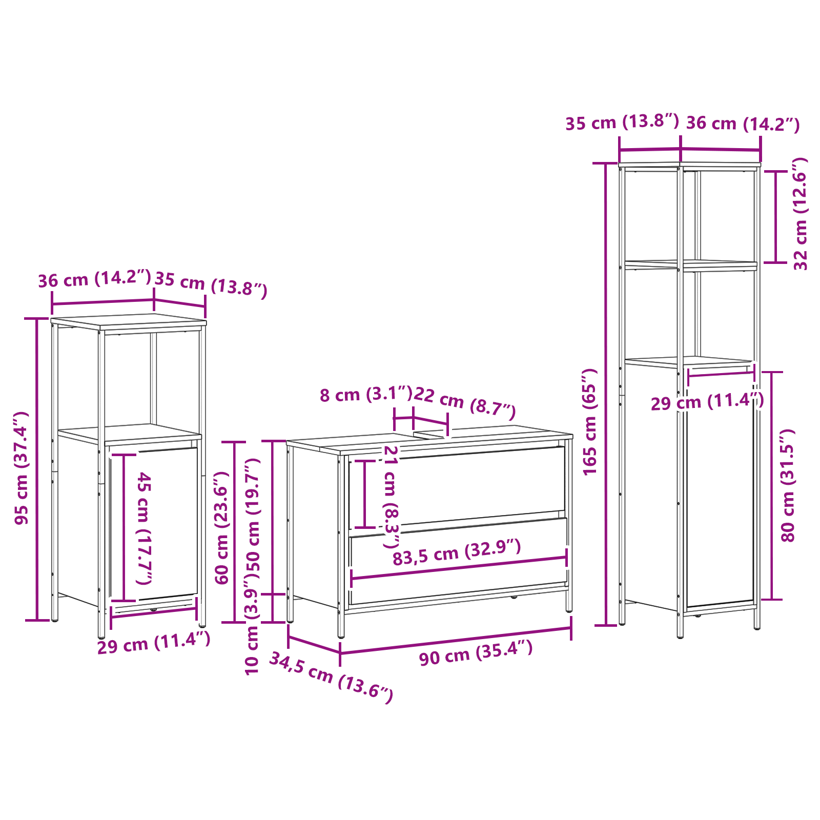 3 Piece Bathroom Furniture Set Sonoma Oak Engineered Wood - Image 11