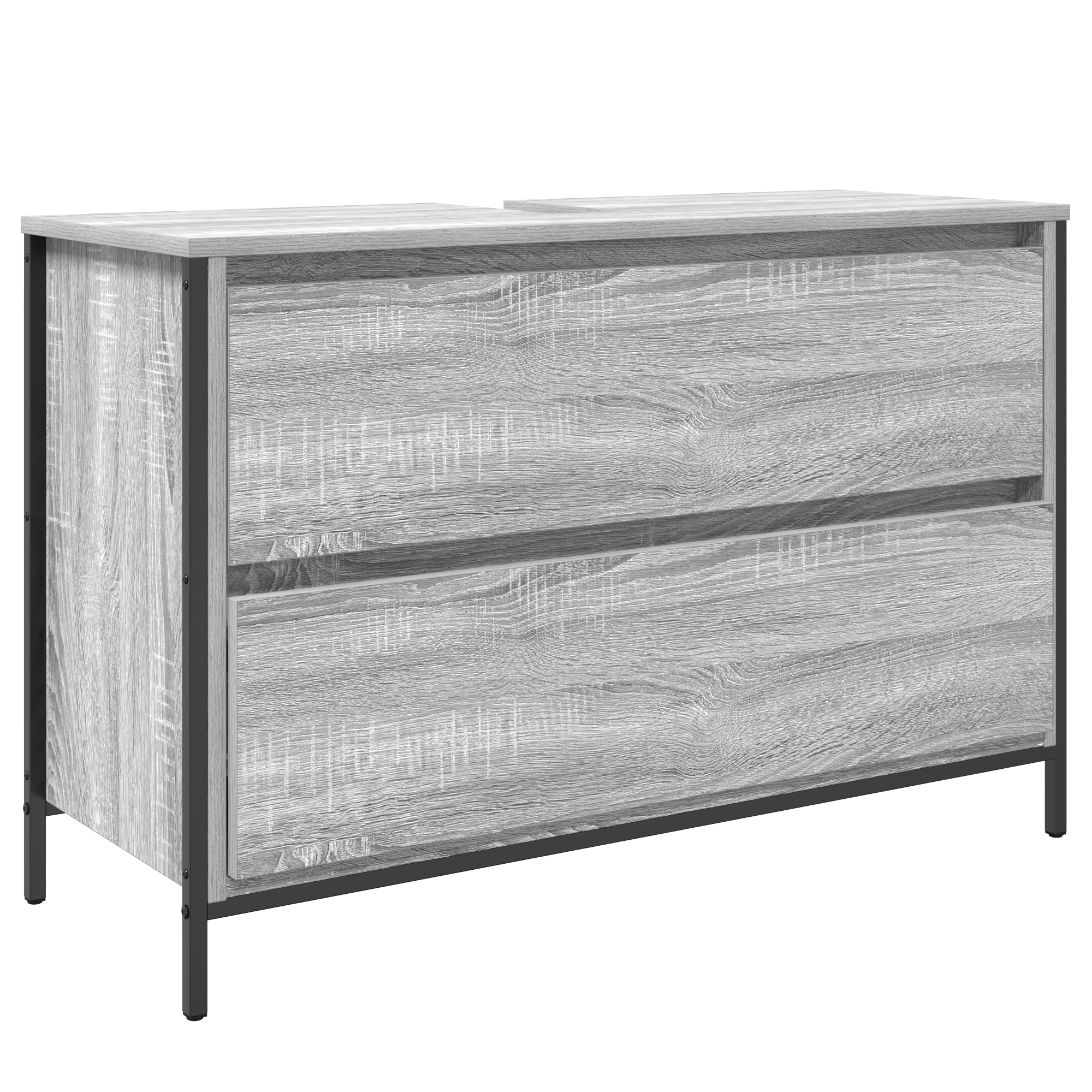 3 Piece Bathroom Furniture Set Grey Sonoma Engineered Wood - Image 6