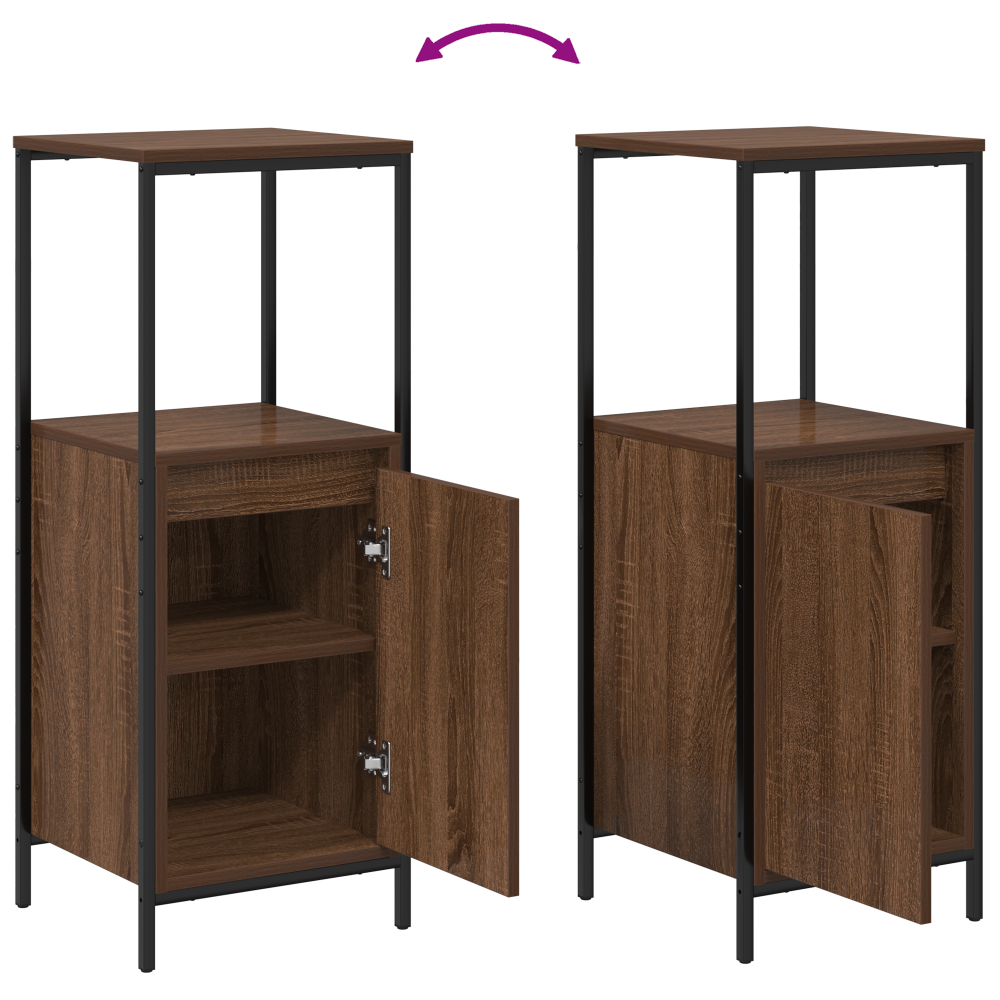 3 Piece Bathroom Furniture Set Brown Oak Engineered Wood - Image 9