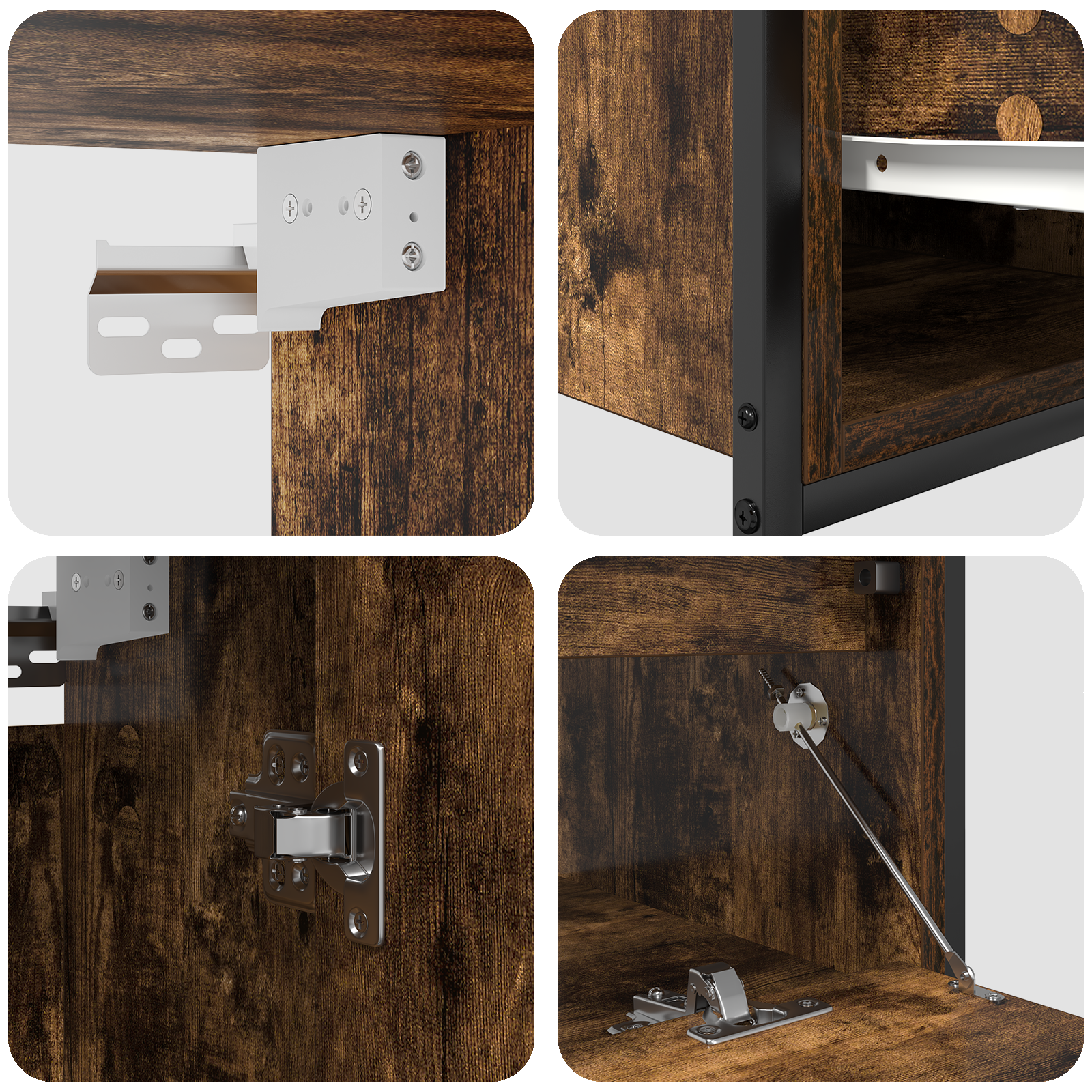 5-Piece Bathroom Furniture Set in Smoked Oak Engineered Wood - Image 10