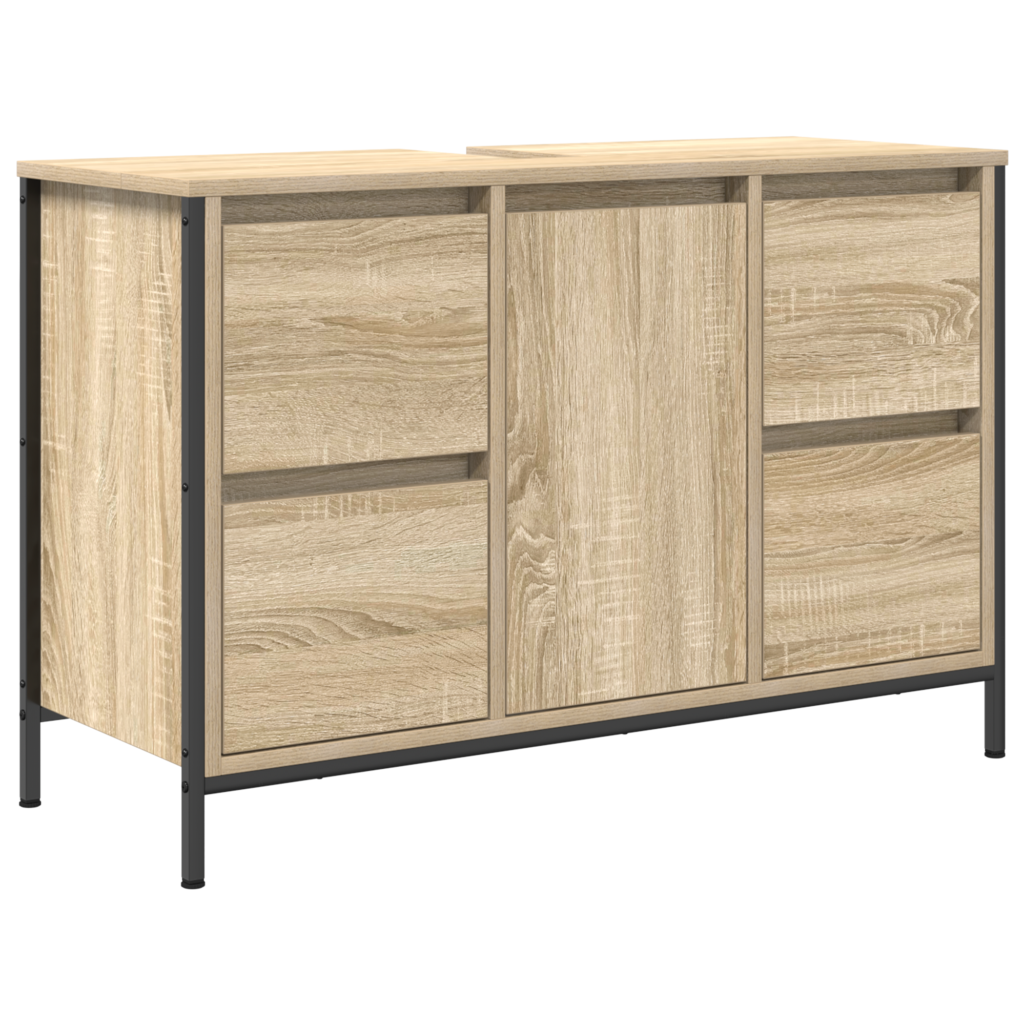 2 Piece Bathroom Furniture Set Sonoma Oak Engineered Wood - Image 6
