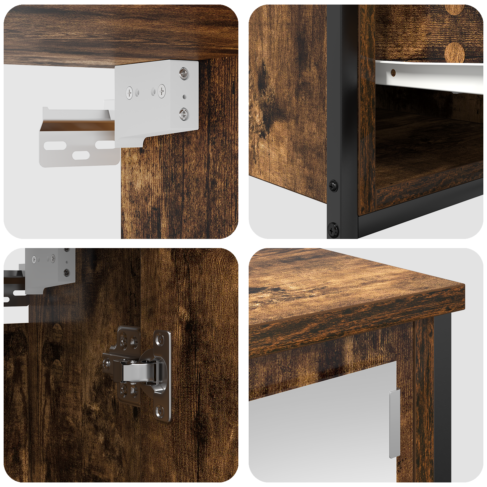 5-Piece Bathroom Furniture Set in Smoked Oak Engineered Wood - Image 10