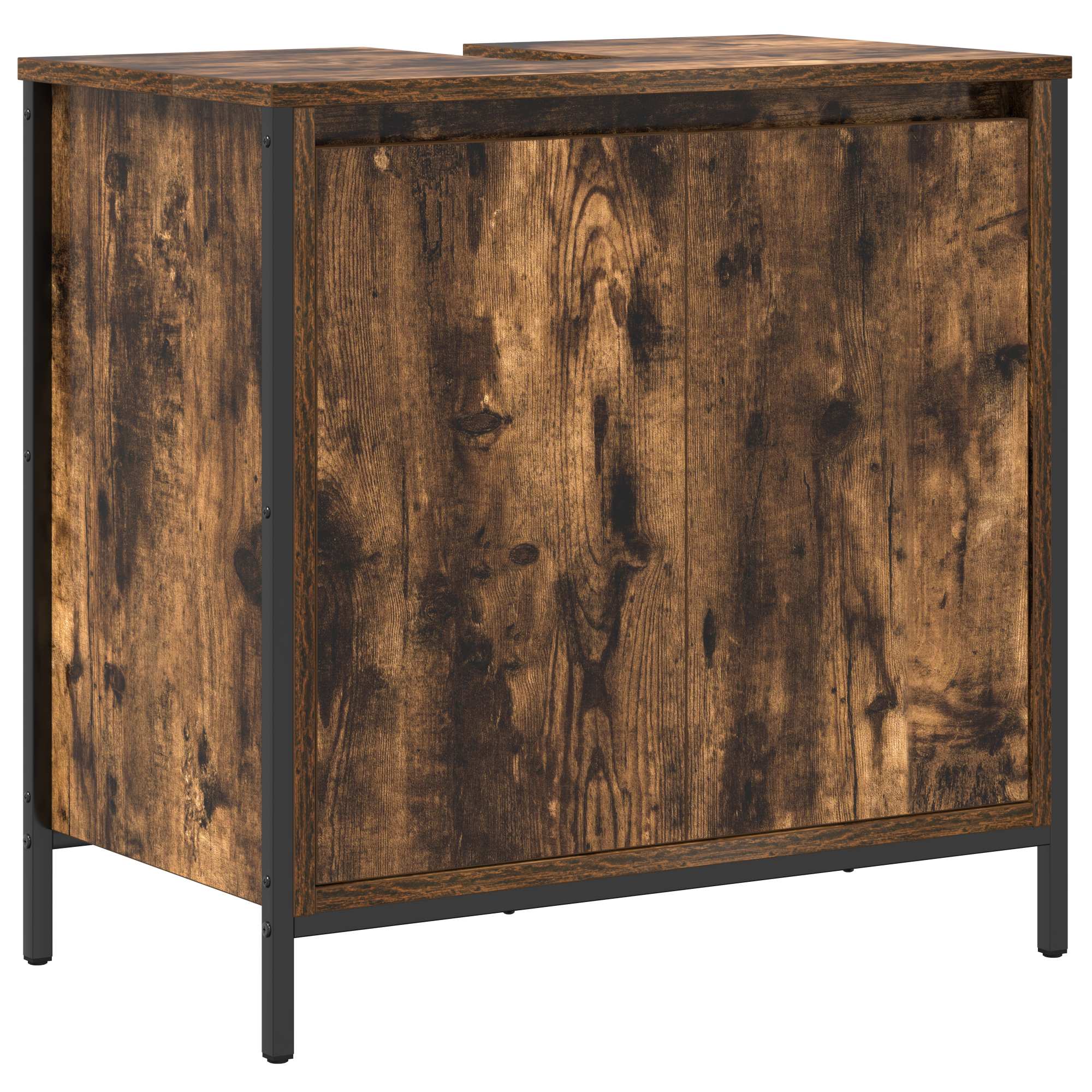 5-Piece Bathroom Furniture Set in Smoked Oak Engineered Wood - Image 6