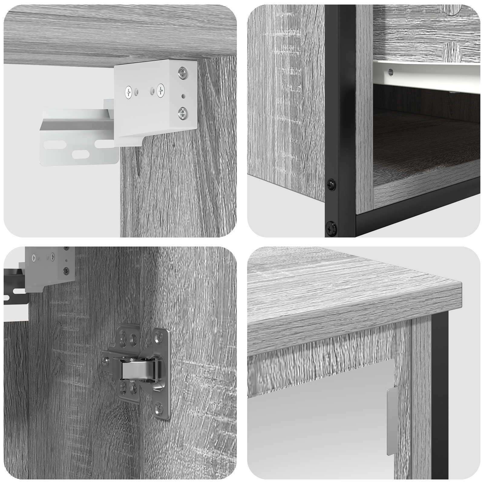 5-Piece Bathroom Furniture Set in Grey Sonoma Engineered Wood - Image 10