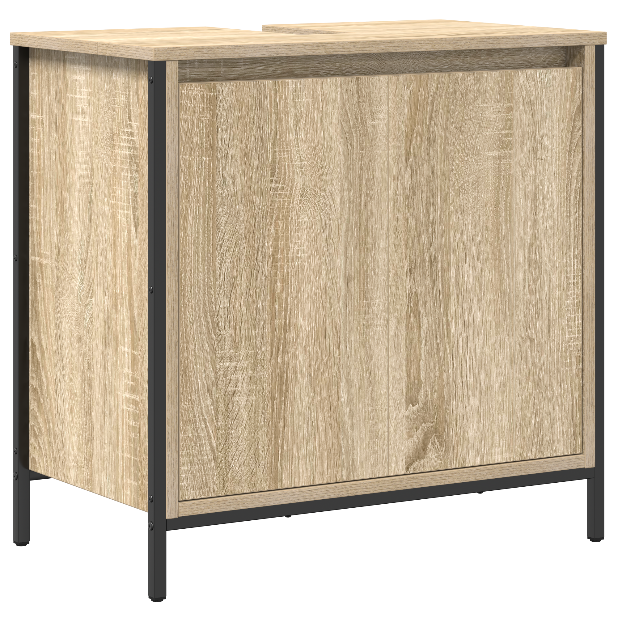 3 Piece Bathroom Furniture Set Sonoma Oak Engineered Wood - Image 7