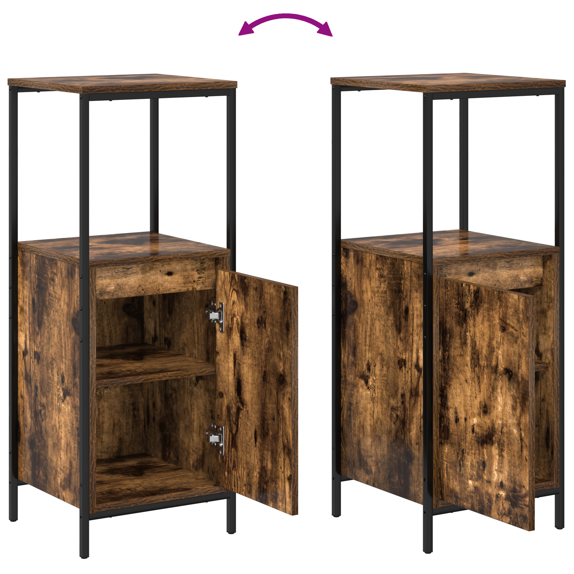 3-Piece Bathroom Furniture Set in Smoked Oak - Engineered Wood - Image 9