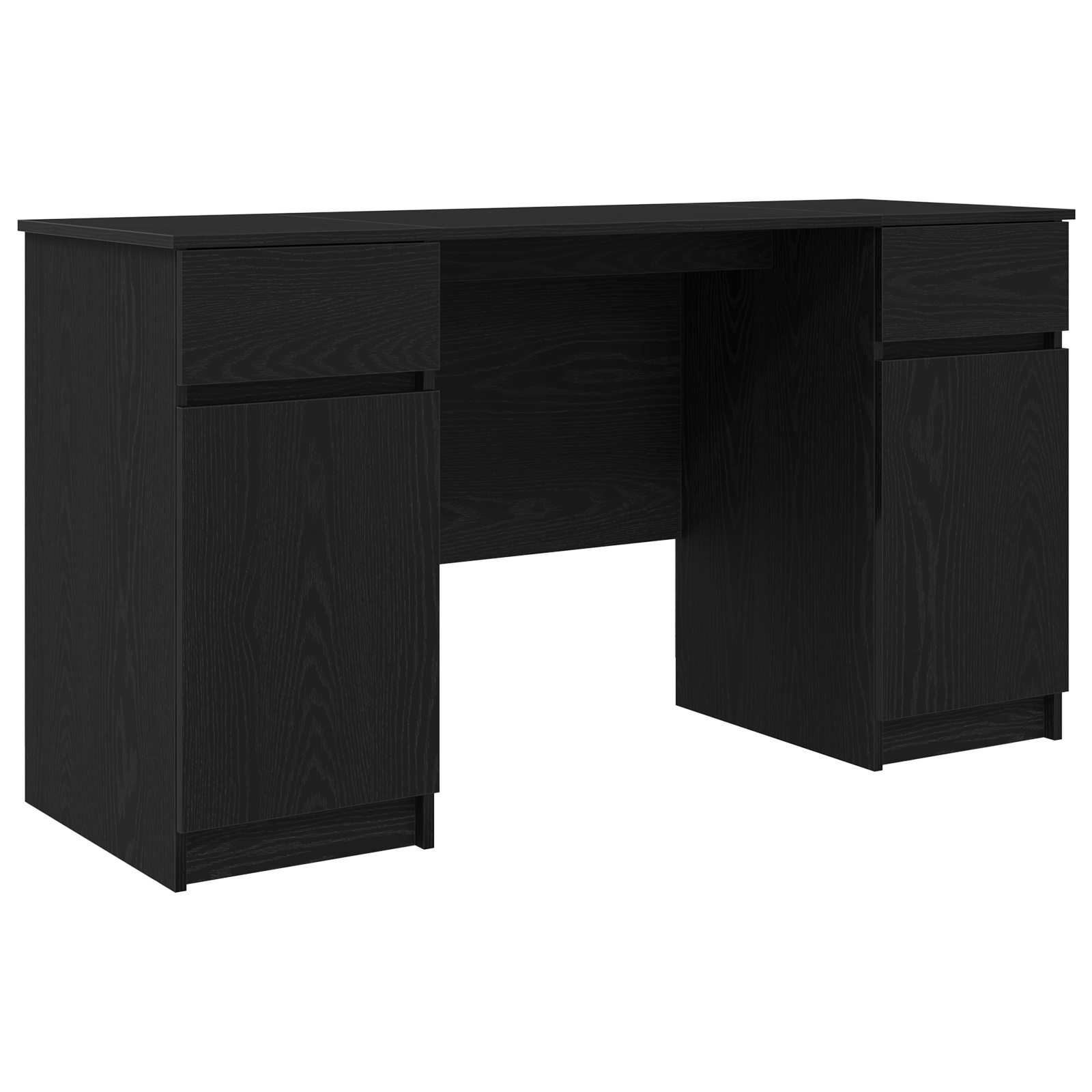 Desk Black Oak 140x49x76 cm Engineered Wood - Image 2