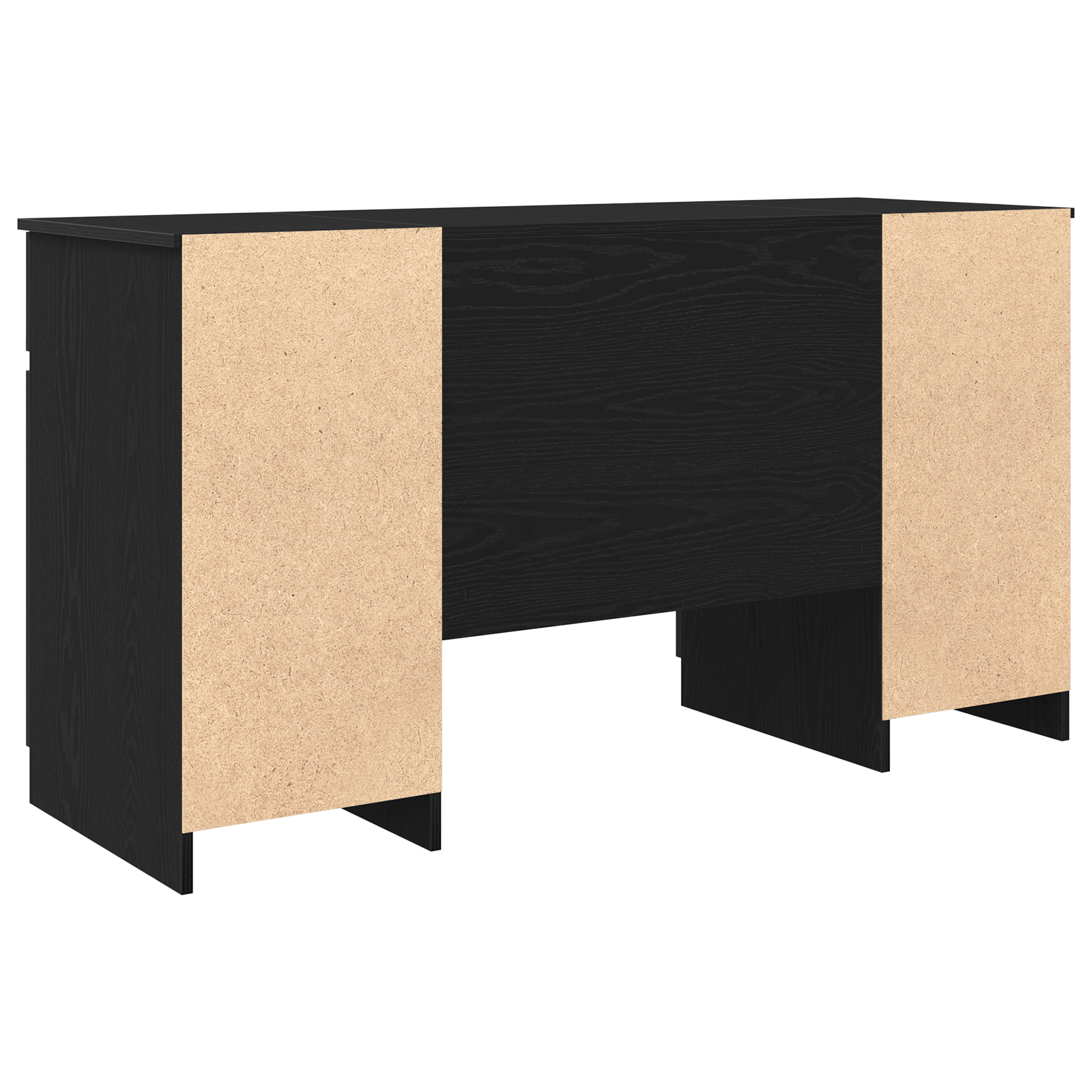 Desk Black Oak 140x49x76 cm Engineered Wood - Image 6